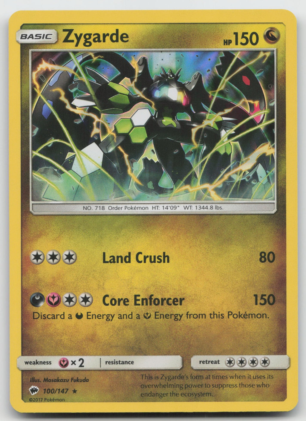 Zygarde Holo Rare SM - Burning Shadows 100/147 NM