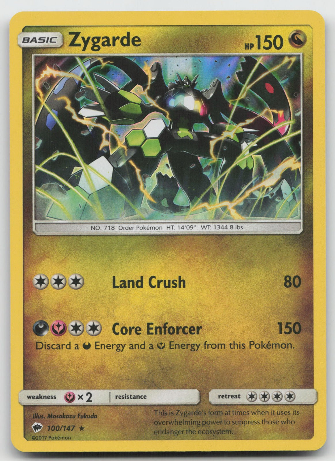 Zygarde Holo Rare SM - Burning Shadows 100/147 NM