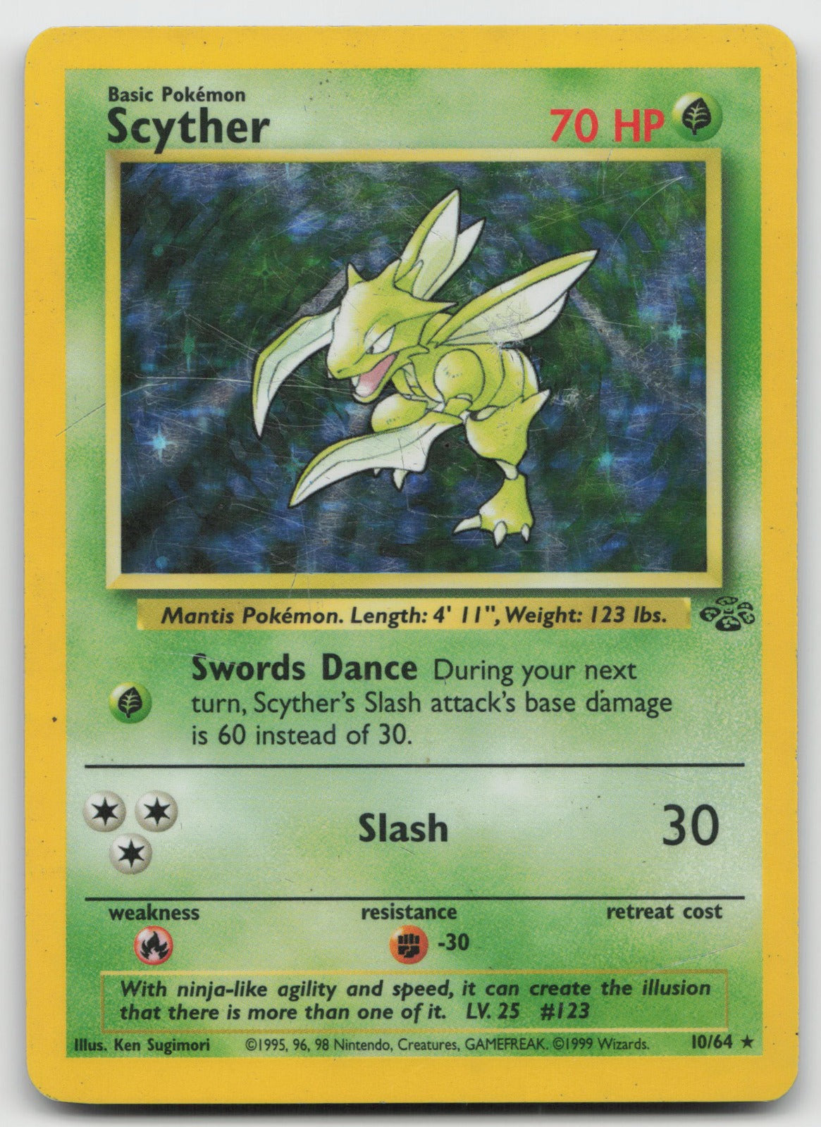 Scyther Unlimited Holo Rare Jungle 10/64 DMG