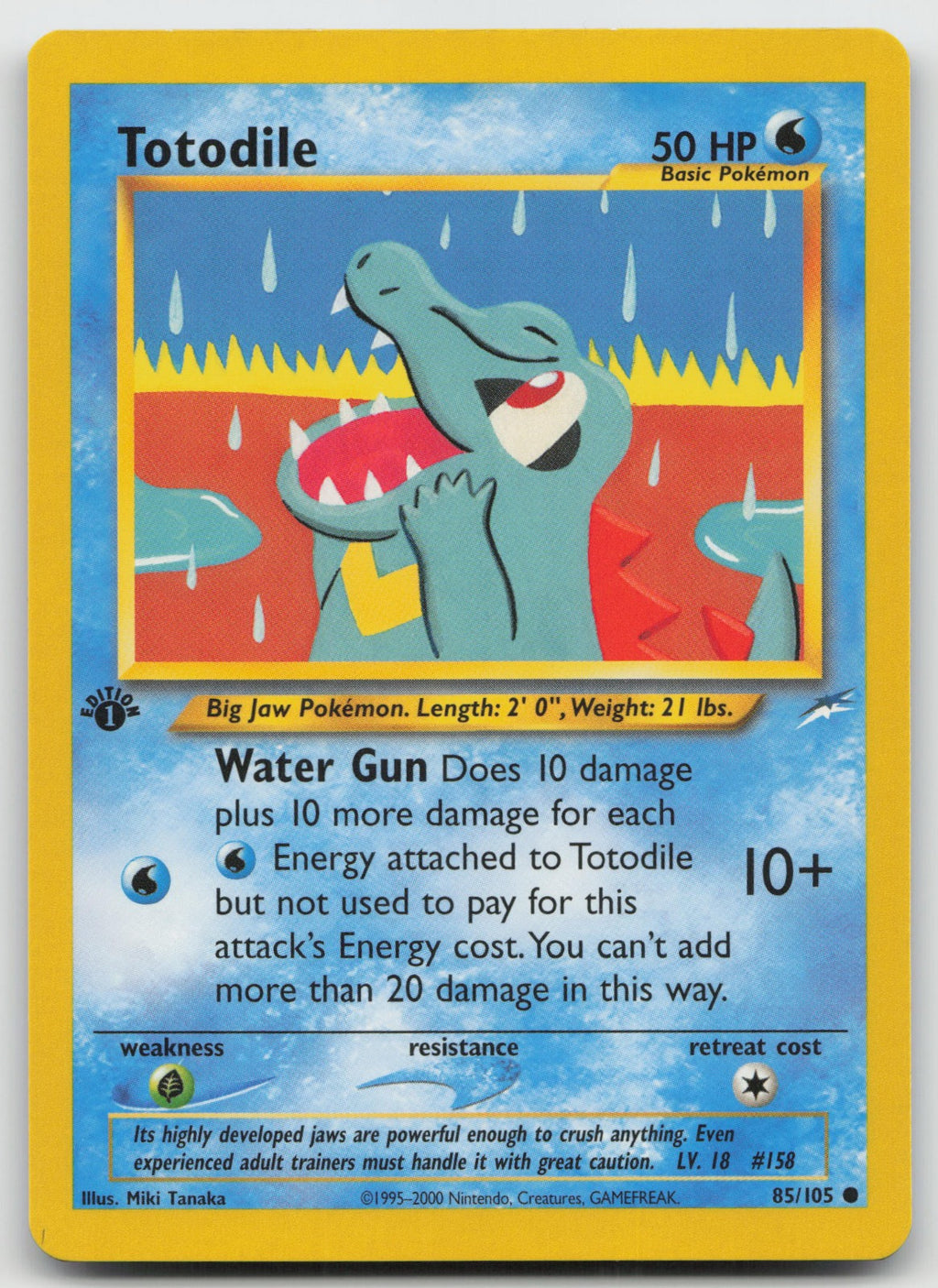 Totodile Common 1st Edition Neo Destiny 85/105 NM