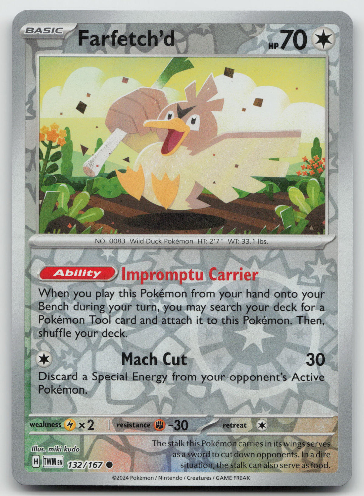 Farfetch'd Common Reverse Holo SV06: Twilight Masquerade 132/167 NM