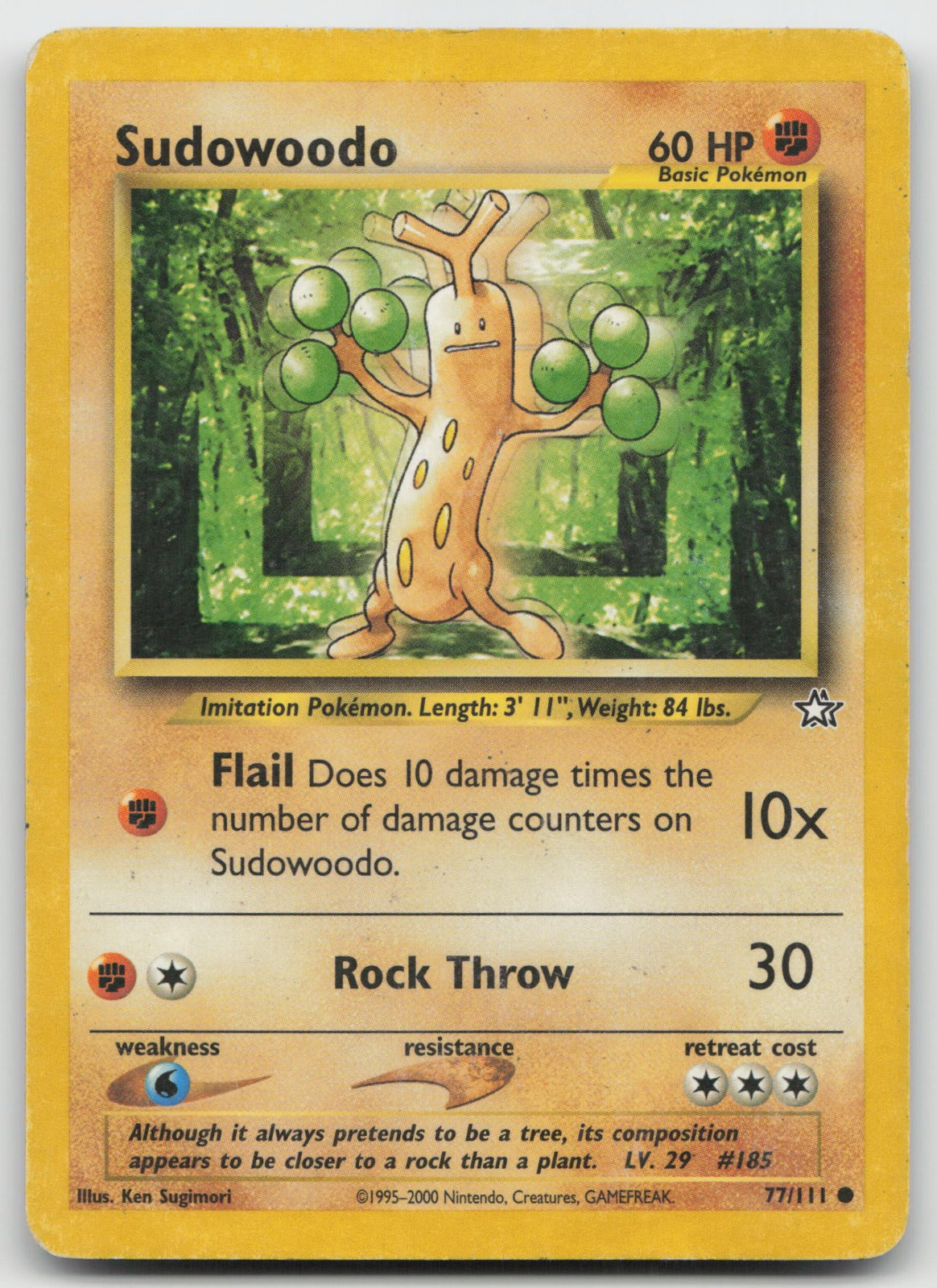 Sudowoodo Common Unlimited Neo Genesis 77/111 DMG