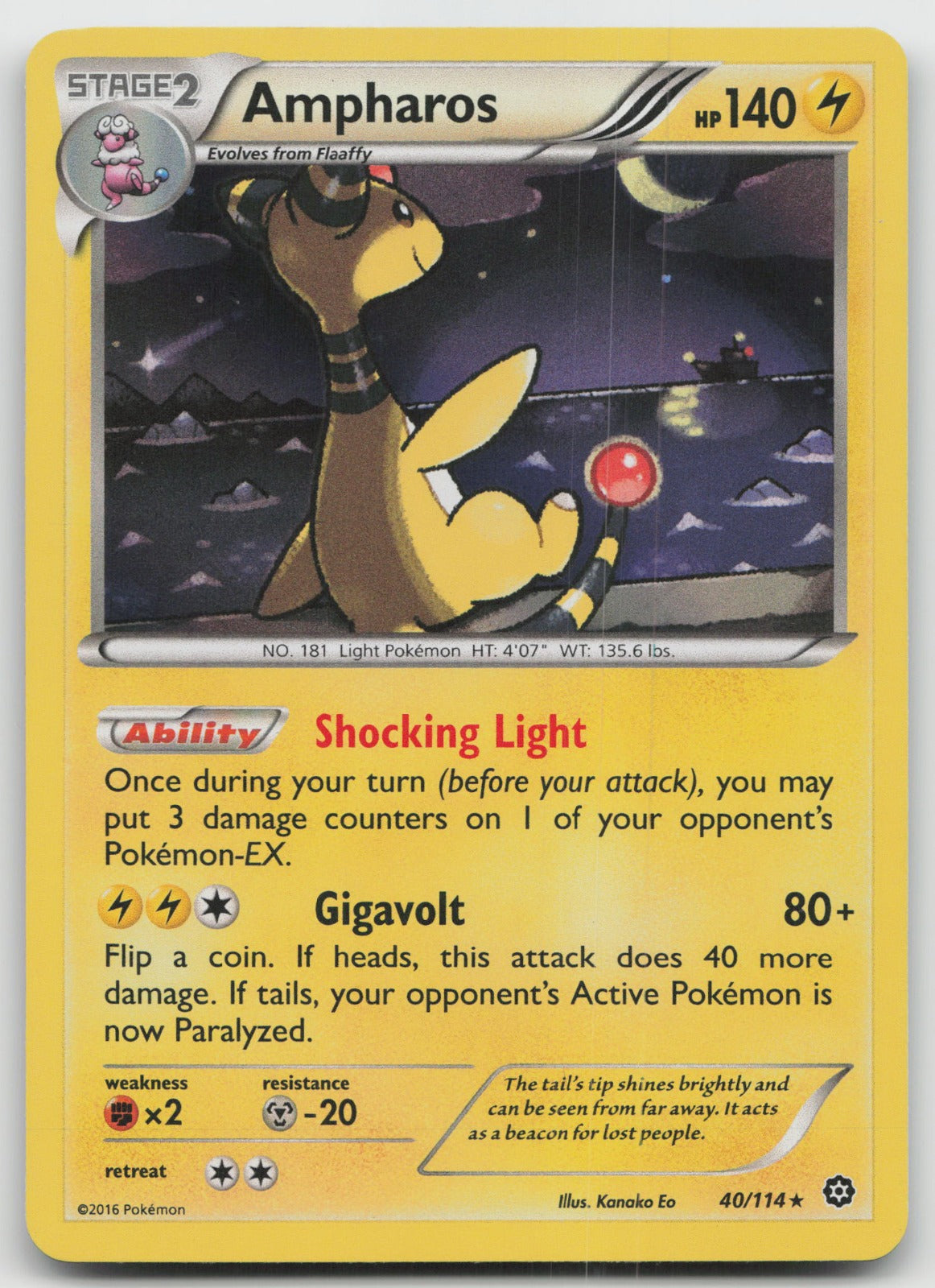 Ampharos Holo Rare XY - Steam Siege 40/114 LP