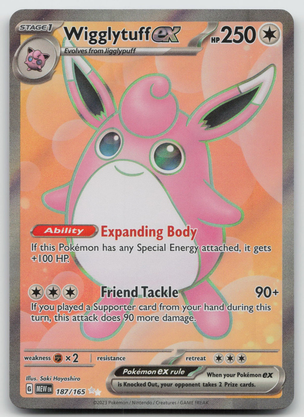 Wigglytuff ex Ultra Rare Holo SV: Scarlet & Violet 151 187/165 NM