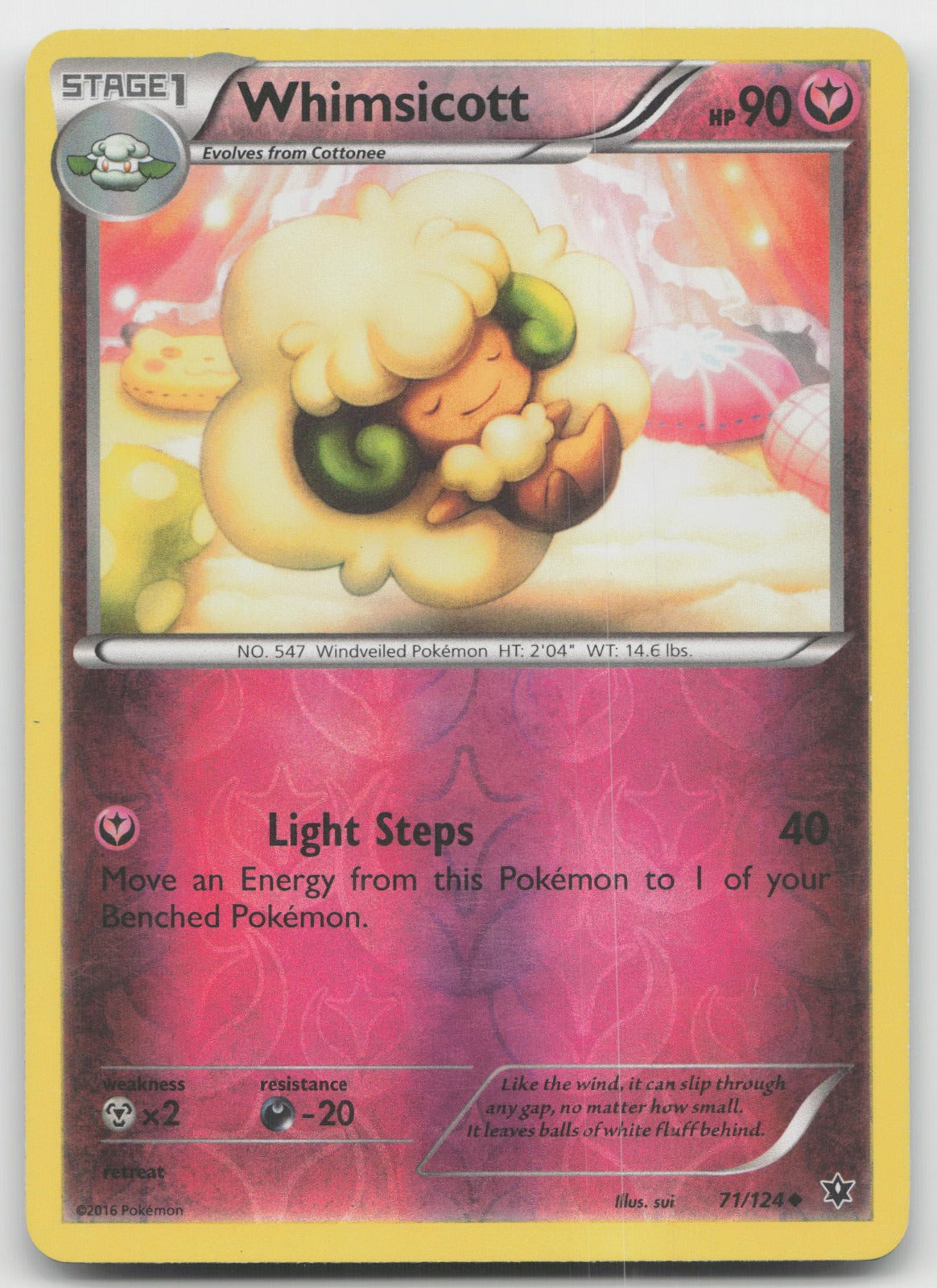 Whimsicott Uncommon Reverse Holo XY - Fates Collide 71/124 LP