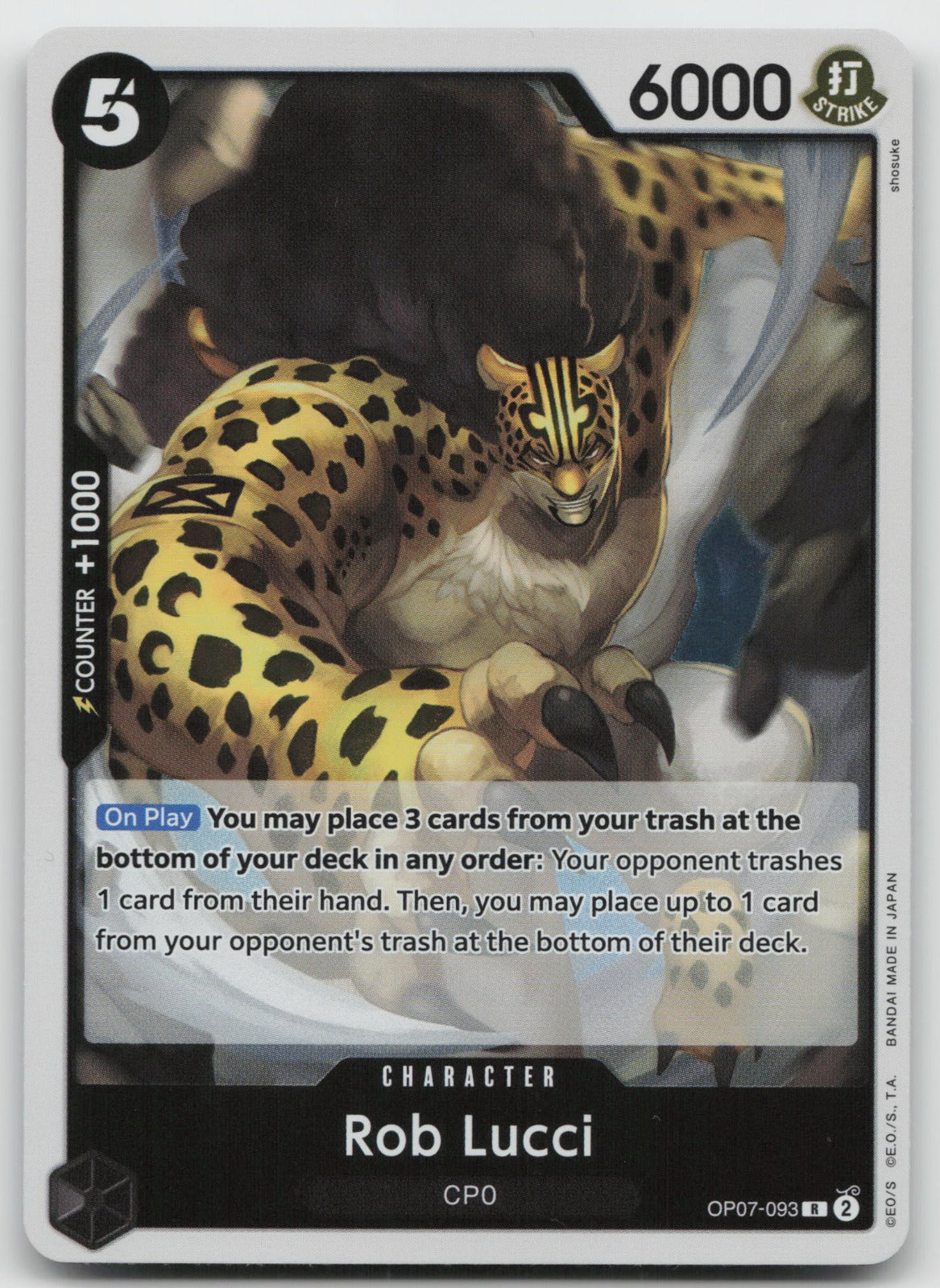 Rob Lucci (093) R Foil 500 Years in the Future OP07-093 NM