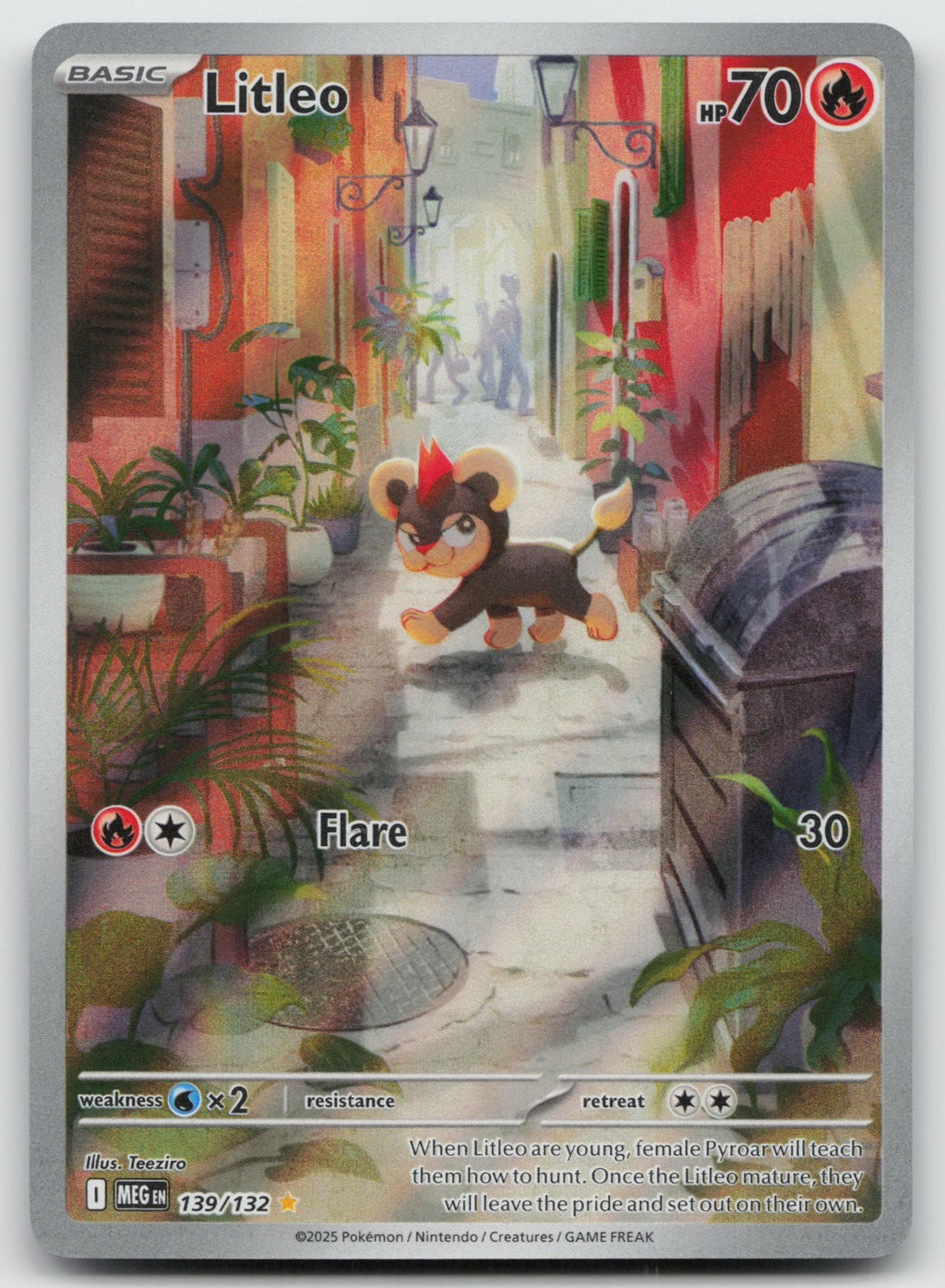 Litleo Illustration Rare Holo ME01: Mega Evolution 139/132 NM