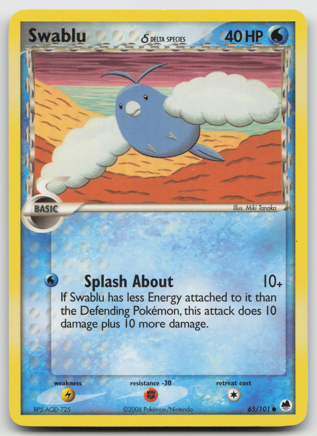 Swablu (Delta Species) Common Normal Dragon Frontiers 65/101 LP