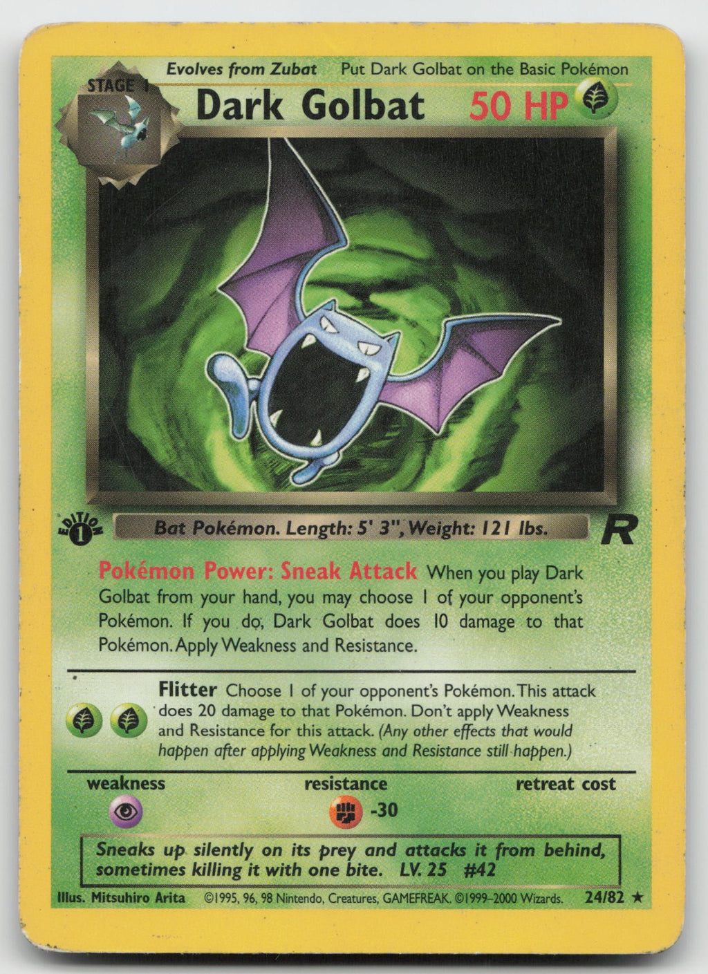 Dark Golbat Rare 1st Edition Team Rocket 24/82 DMG