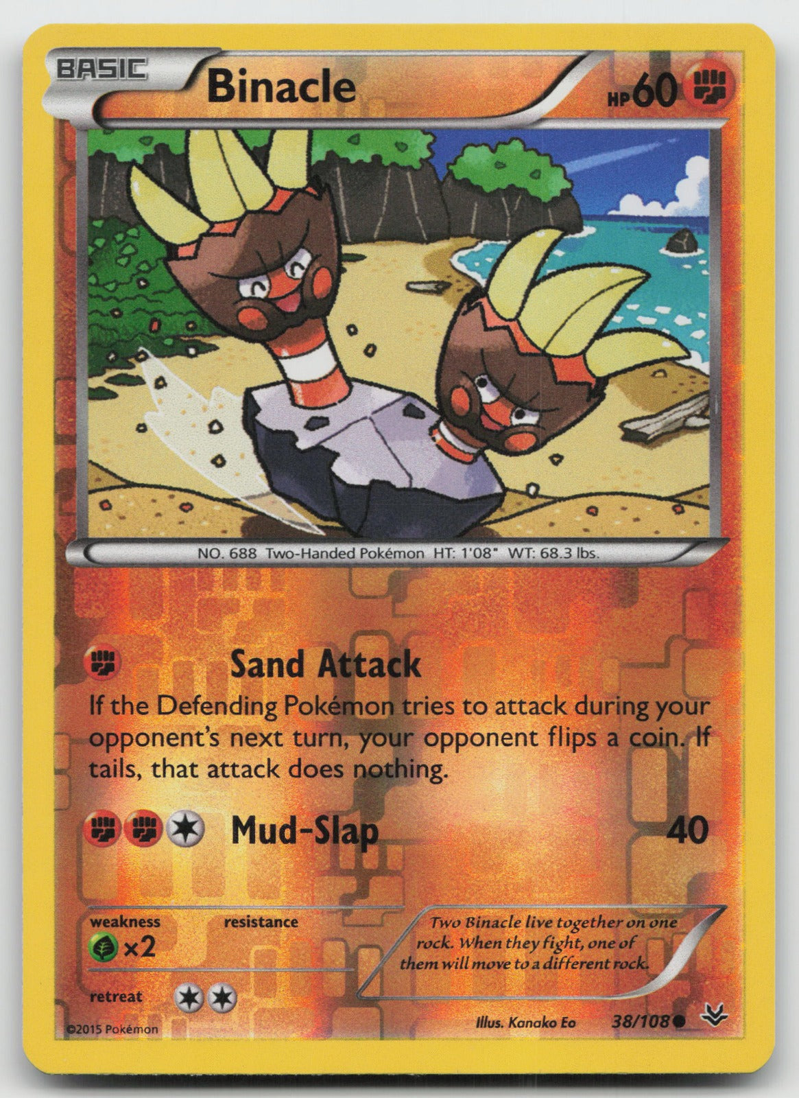 Binacle Common Reverse Holo XY - Roaring Skies 38/108 VLP