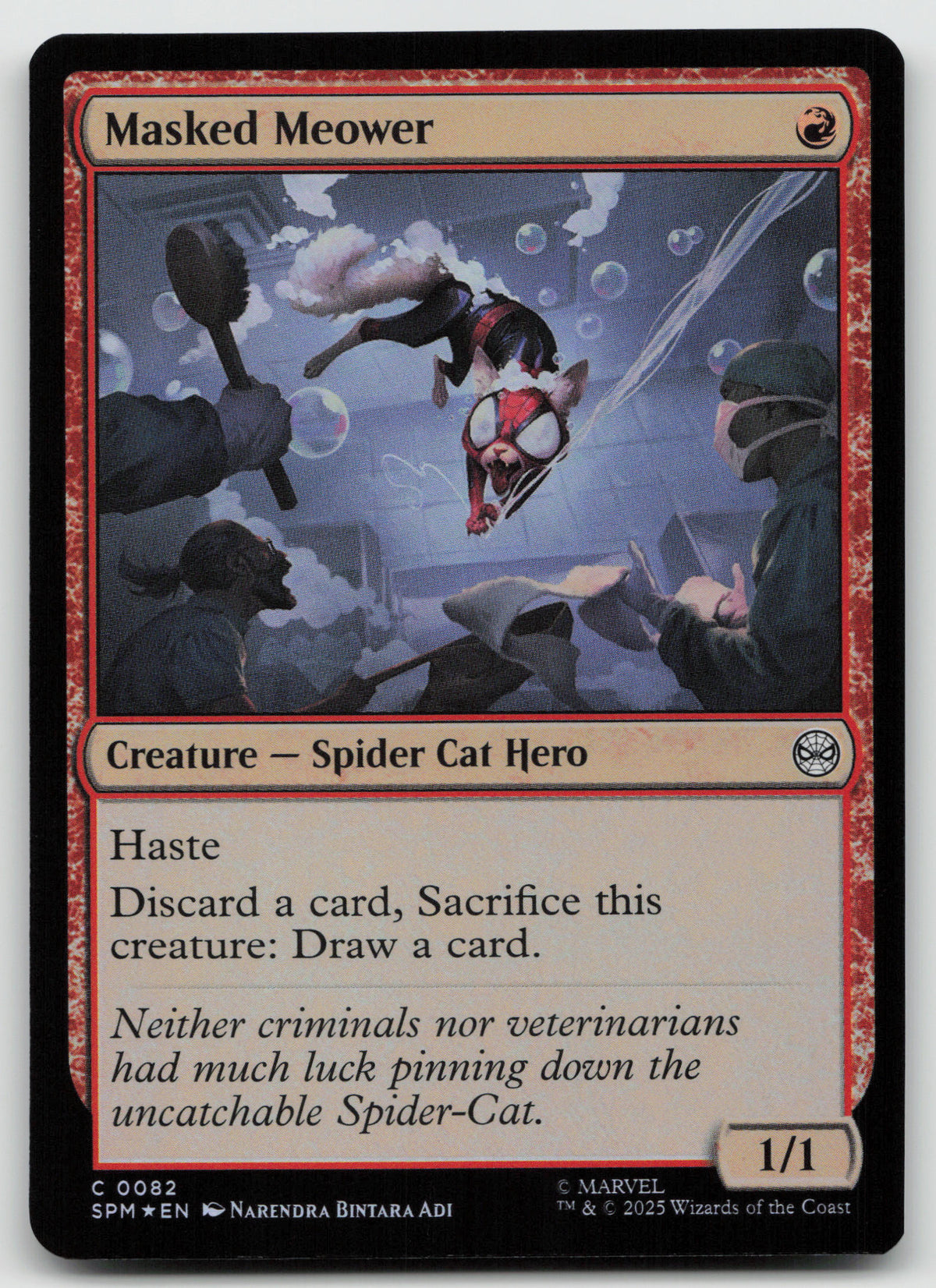 Masked Meower C Foil Marvel's Spider-Man 82 NM