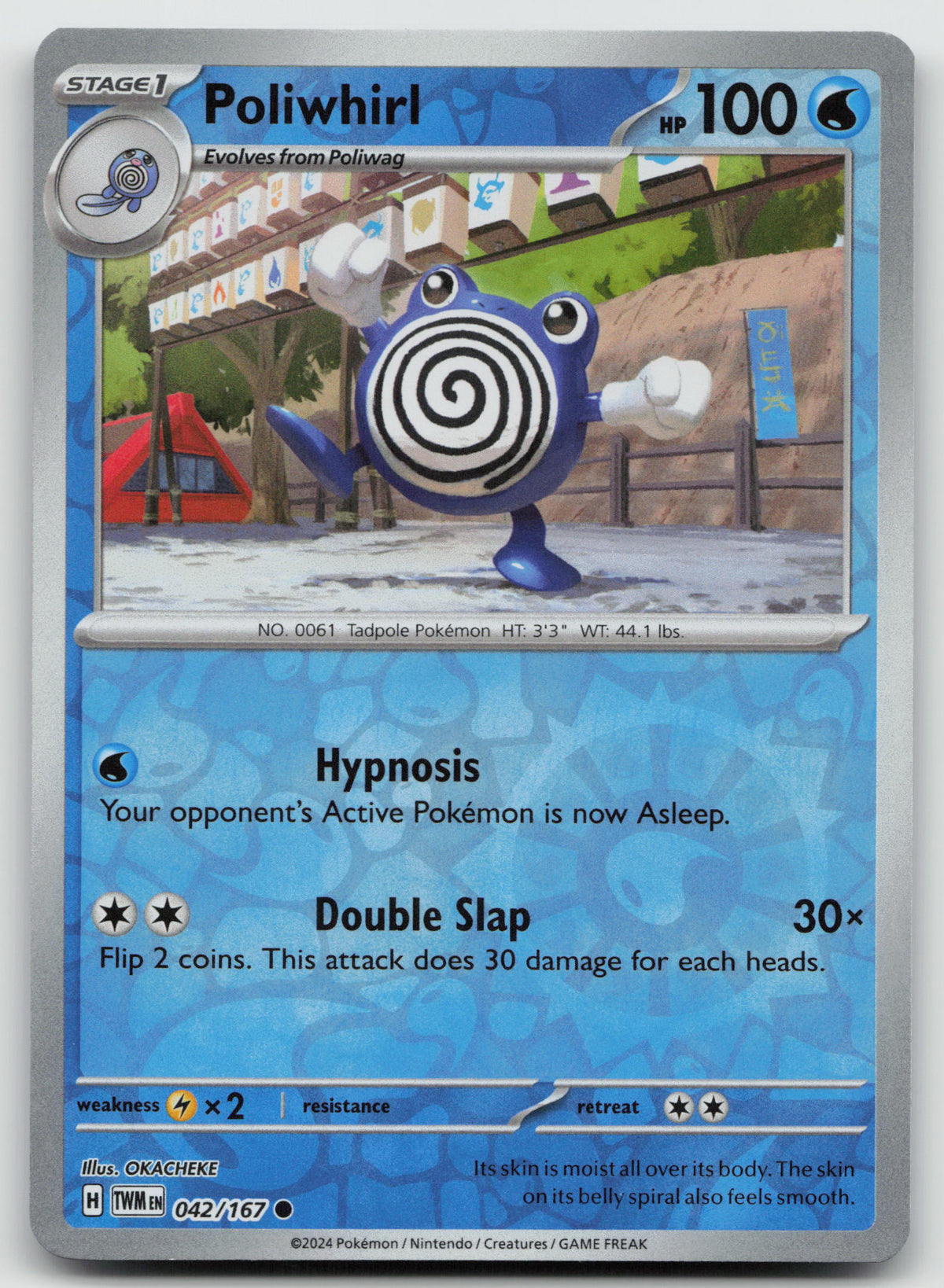 Poliwhirl Common Reverse Holo SV06: Twilight Masquerade 042/167 NM