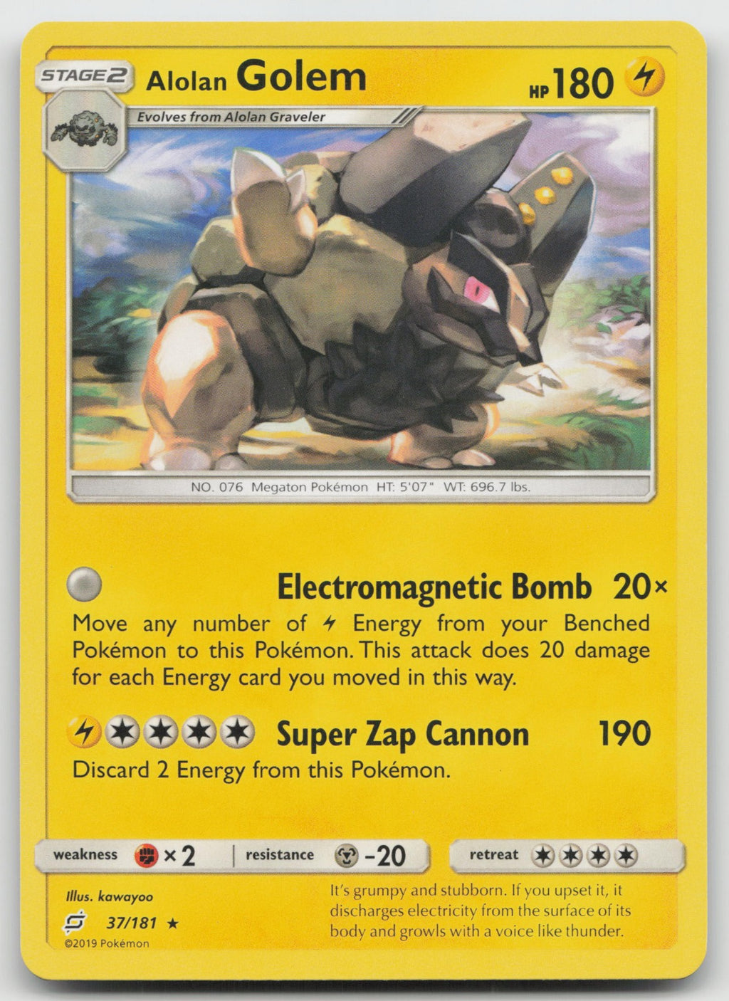 Alolan Golem Rare SM - Team Up 37/181 NM