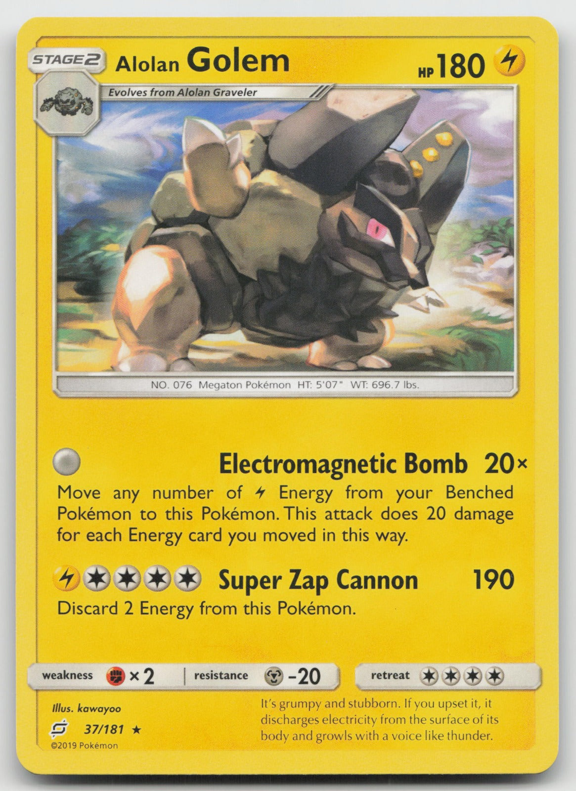 Alolan Golem Rare SM - Team Up 37/181 NM