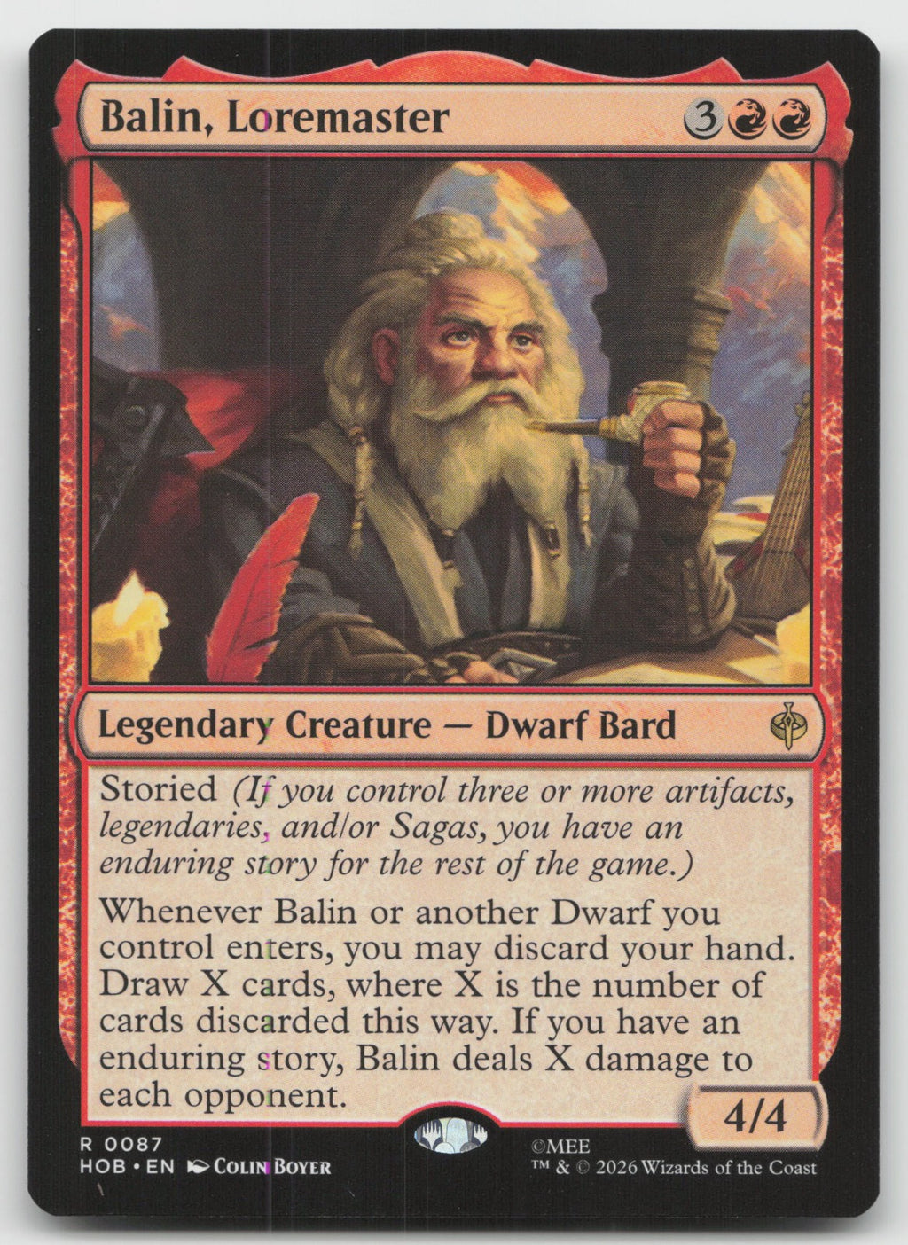 Balin, Loremaster R The Hobbit 87 NM
