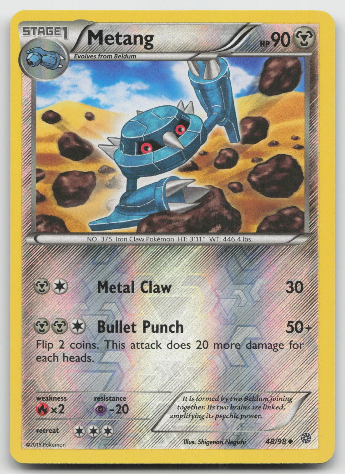 Metang Uncommon Reverse Holo XY - Ancient Origins 48/98 LP