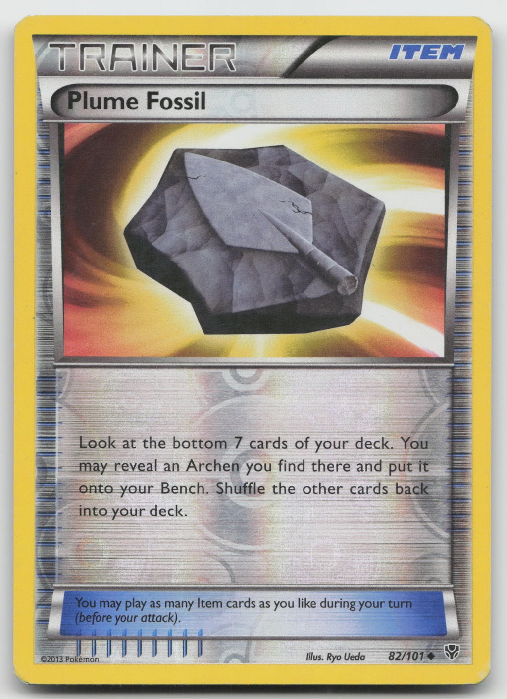Plume Fossil Uncommon Reverse Holo Plasma Blast 82/101 HP