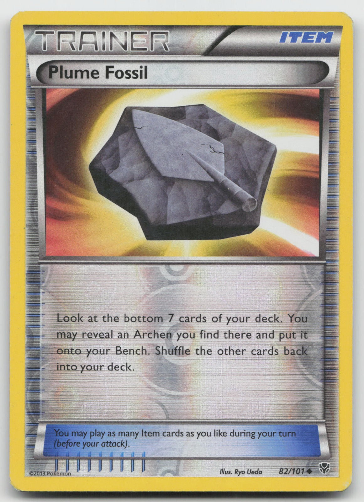 Plume Fossil Uncommon Reverse Holo Plasma Blast 82/101 HP