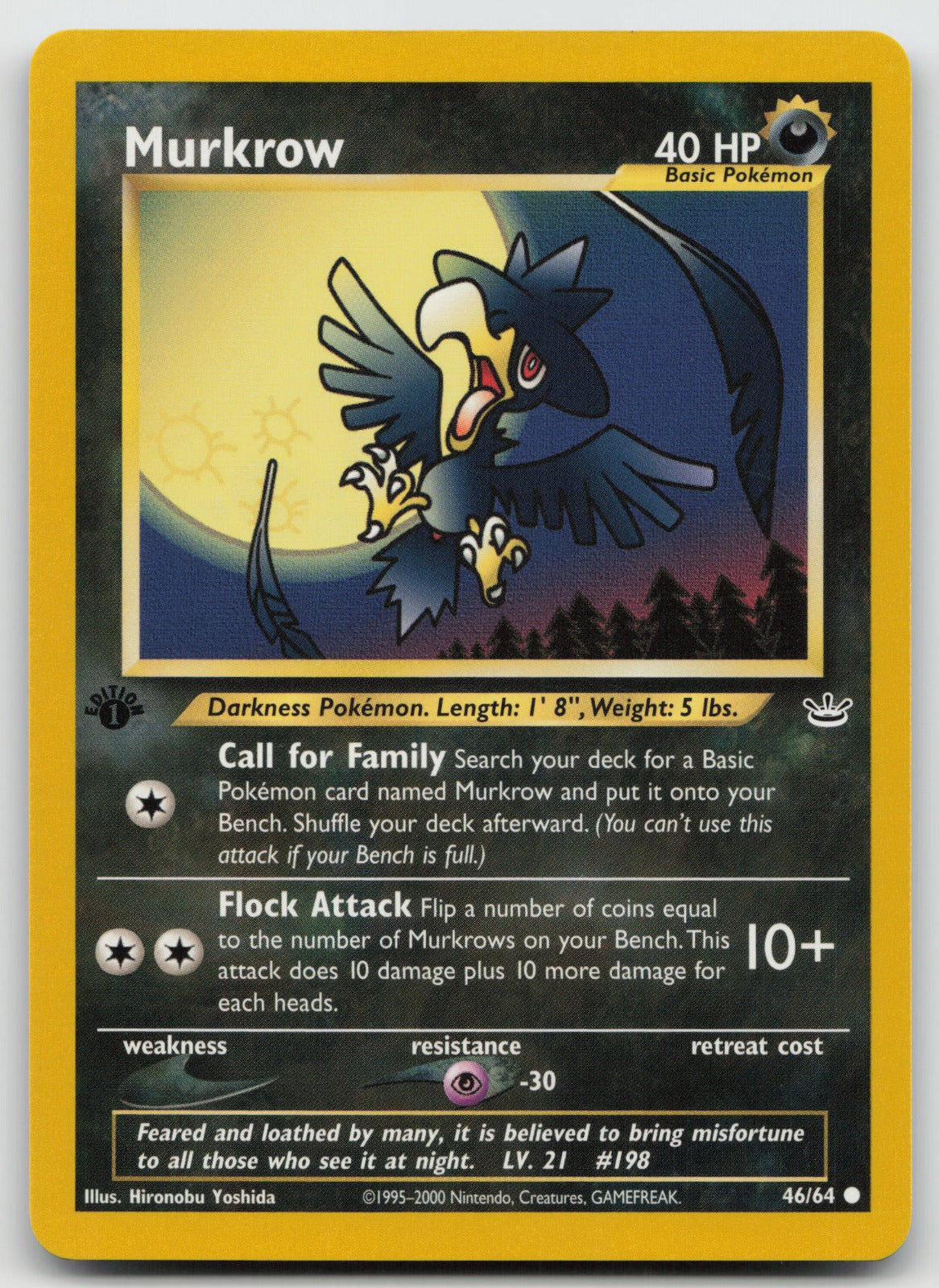 Murkrow Common 1st Edition Neo Revelation 46/64 NM