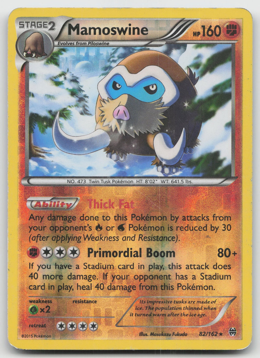 Mamoswine Reverse Holo Rare XY - BREAKthrough 82/162 LP