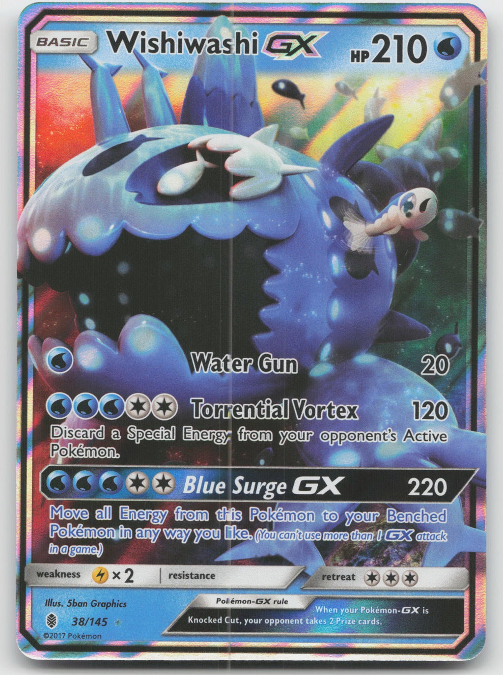 Wishiwashi GX Holo Ultra Rare SM - Guardians Rising 38/145 NM