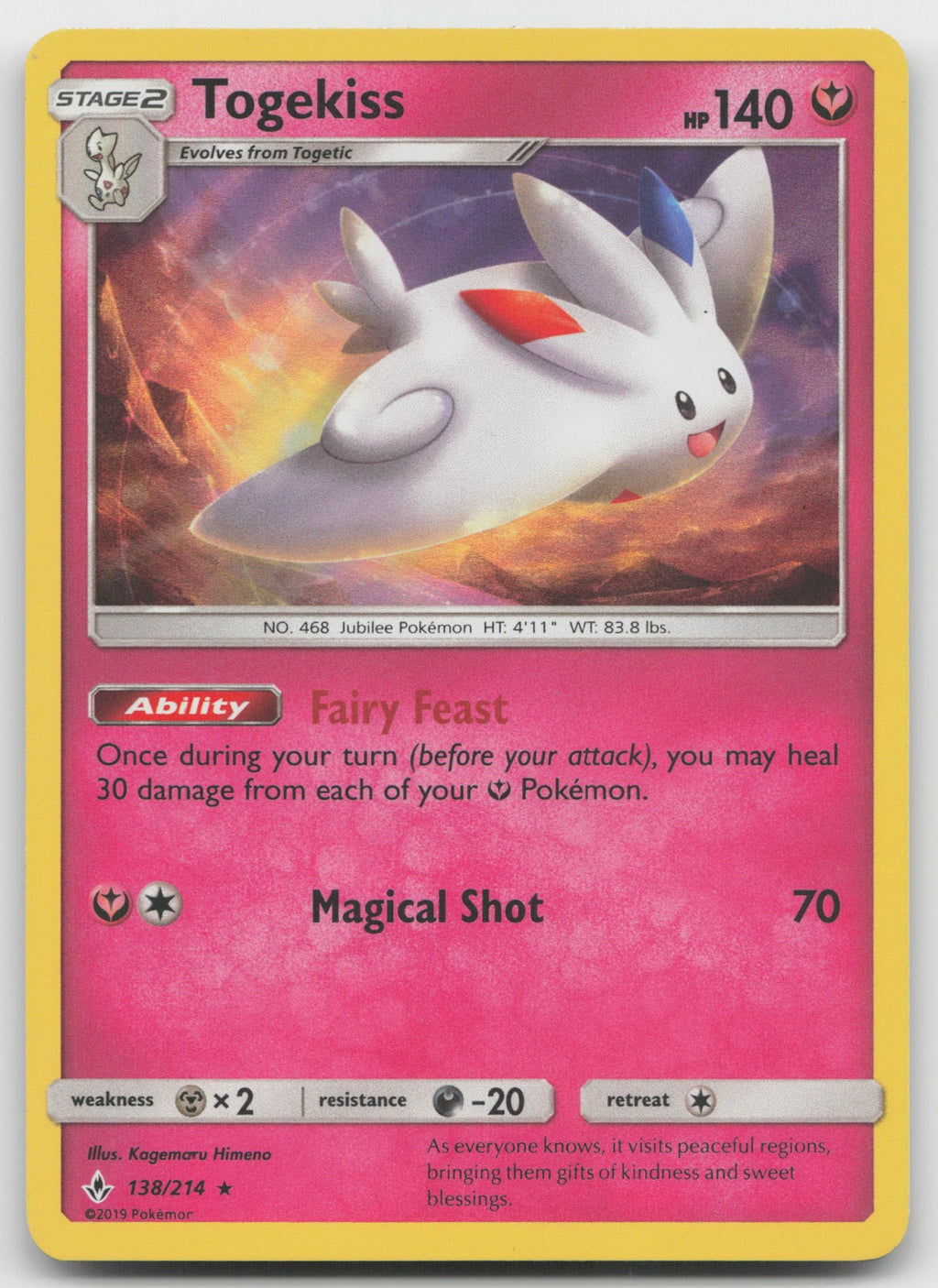 Togekiss Holo Rare SM - Unbroken Bonds 138/214 NM