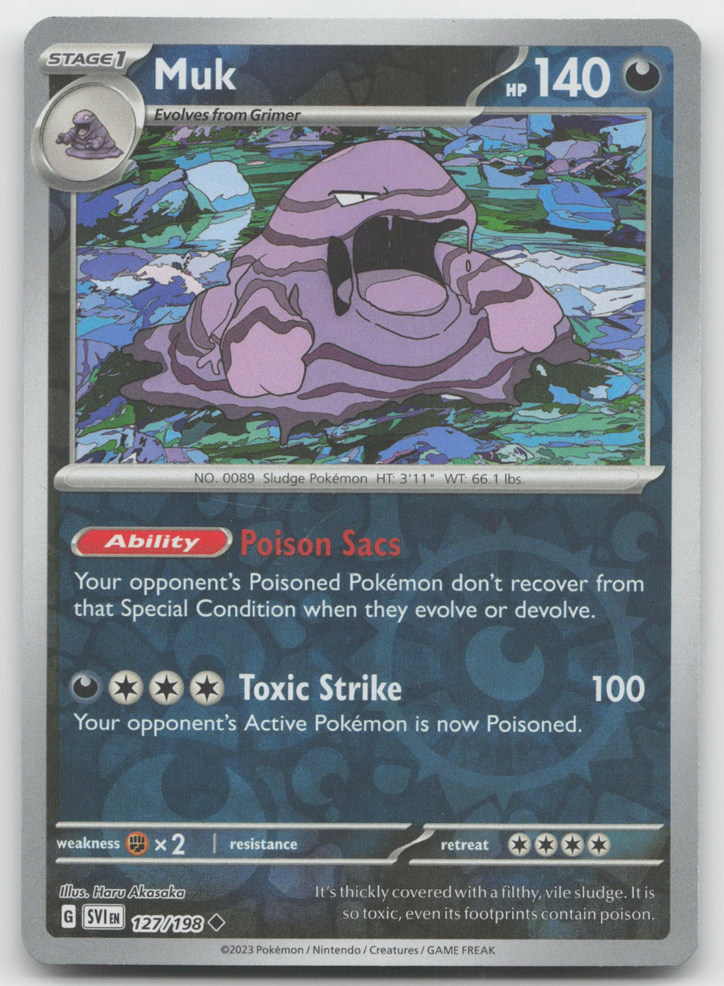 Muk Reverse Holo Uncommon SV01: Scarlet & Violet Base Set 127/198 NM