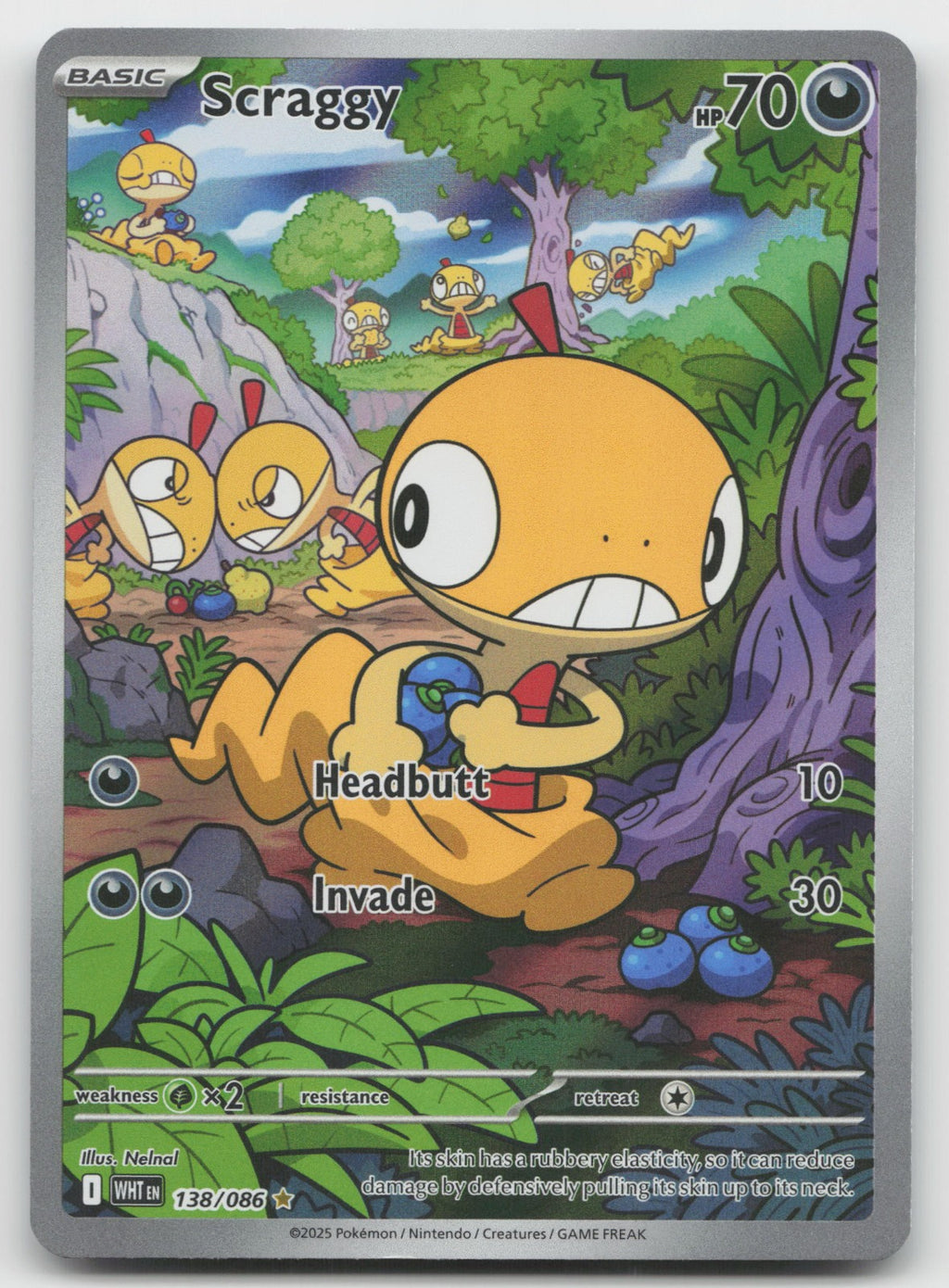 Scraggy Holo Illustration Rare SV: White Flare 138/086 NM