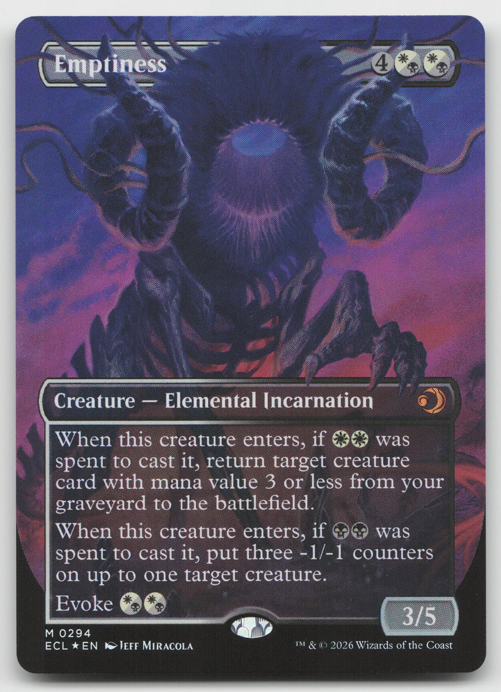 Emptiness (Borderless) M Foil Lorwyn Eclipsed 294 NM