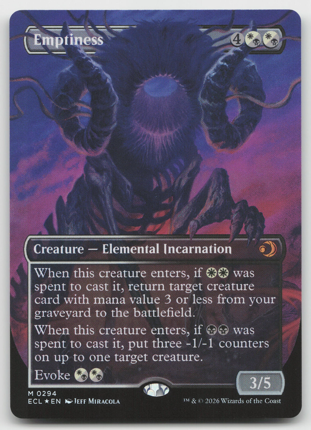 Emptiness (Borderless) M Foil Lorwyn Eclipsed 294 NM