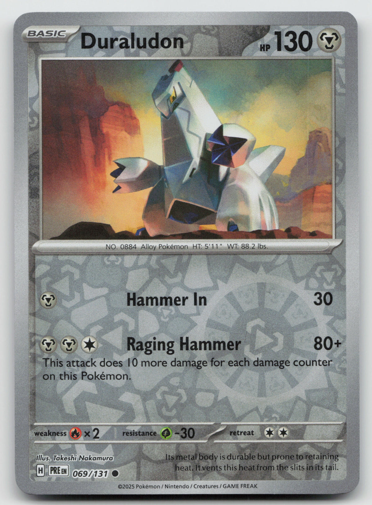 Duraludon Common Reverse Holo SV: Prismatic Evolutions 069/131 NM