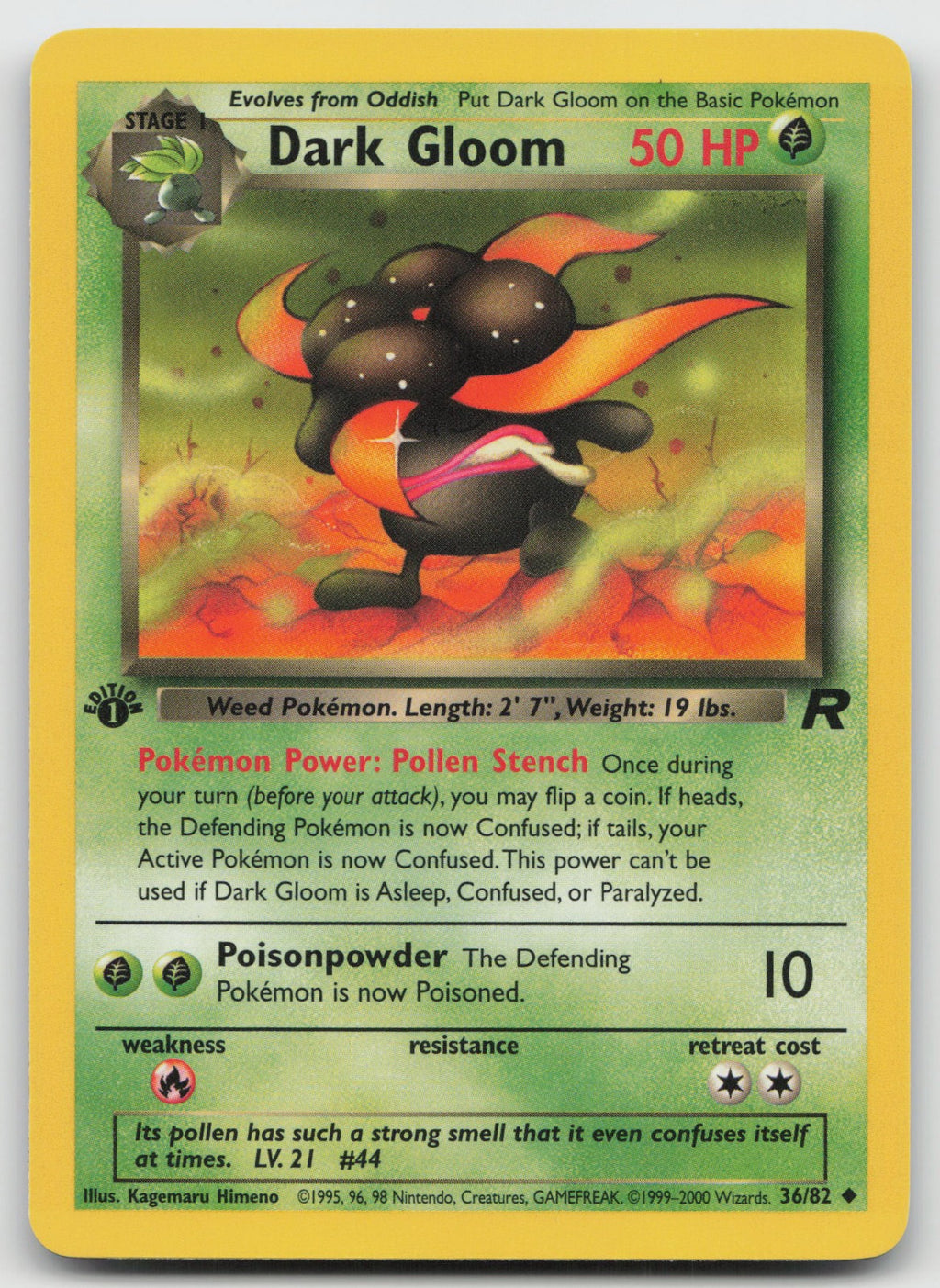Dark Gloom Uncommon 1st Edition Team Rocket 36/82 NM
