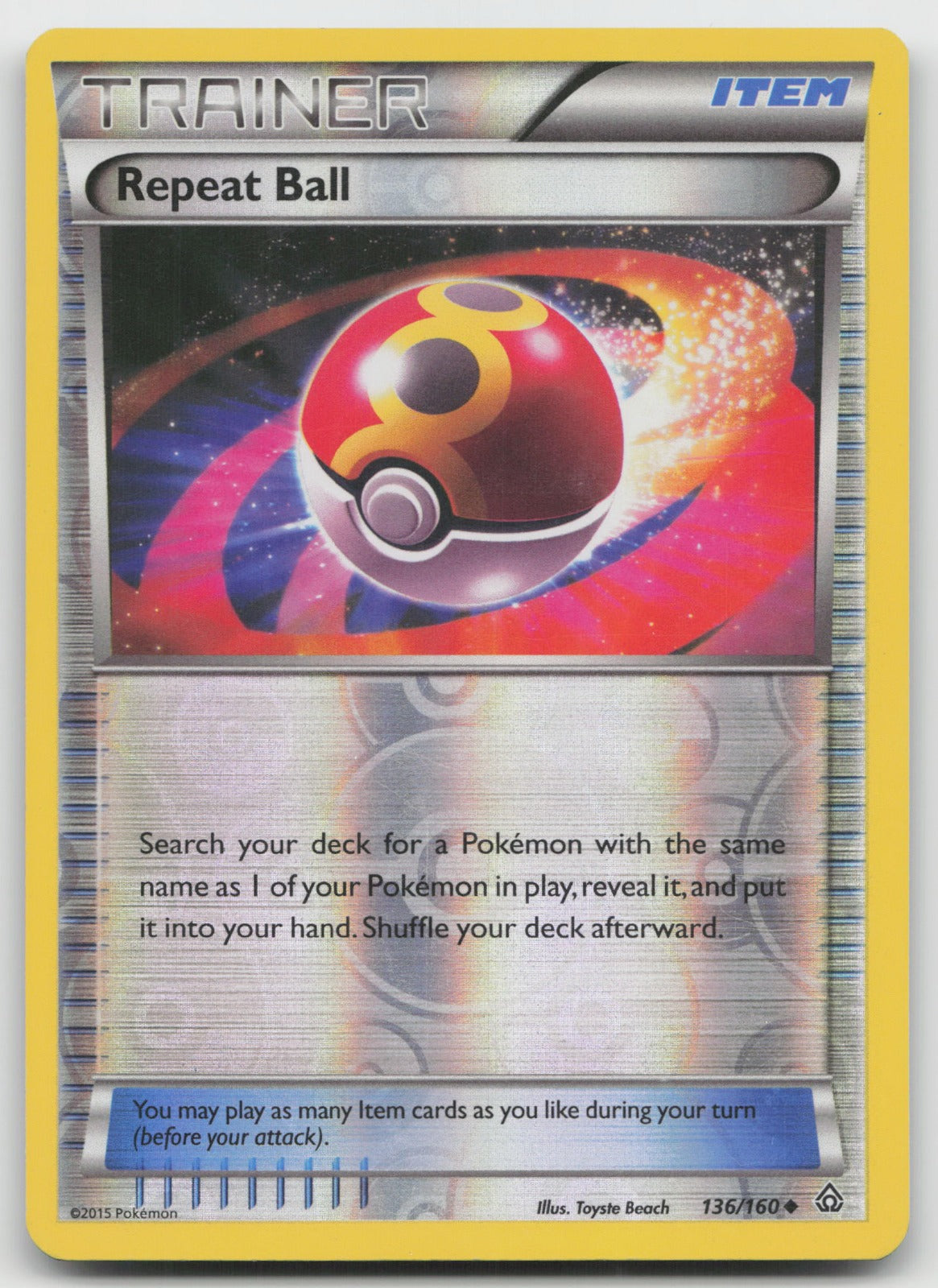 Repeat Ball Uncommon Reverse Holo XY - Primal Clash 136/160 LP