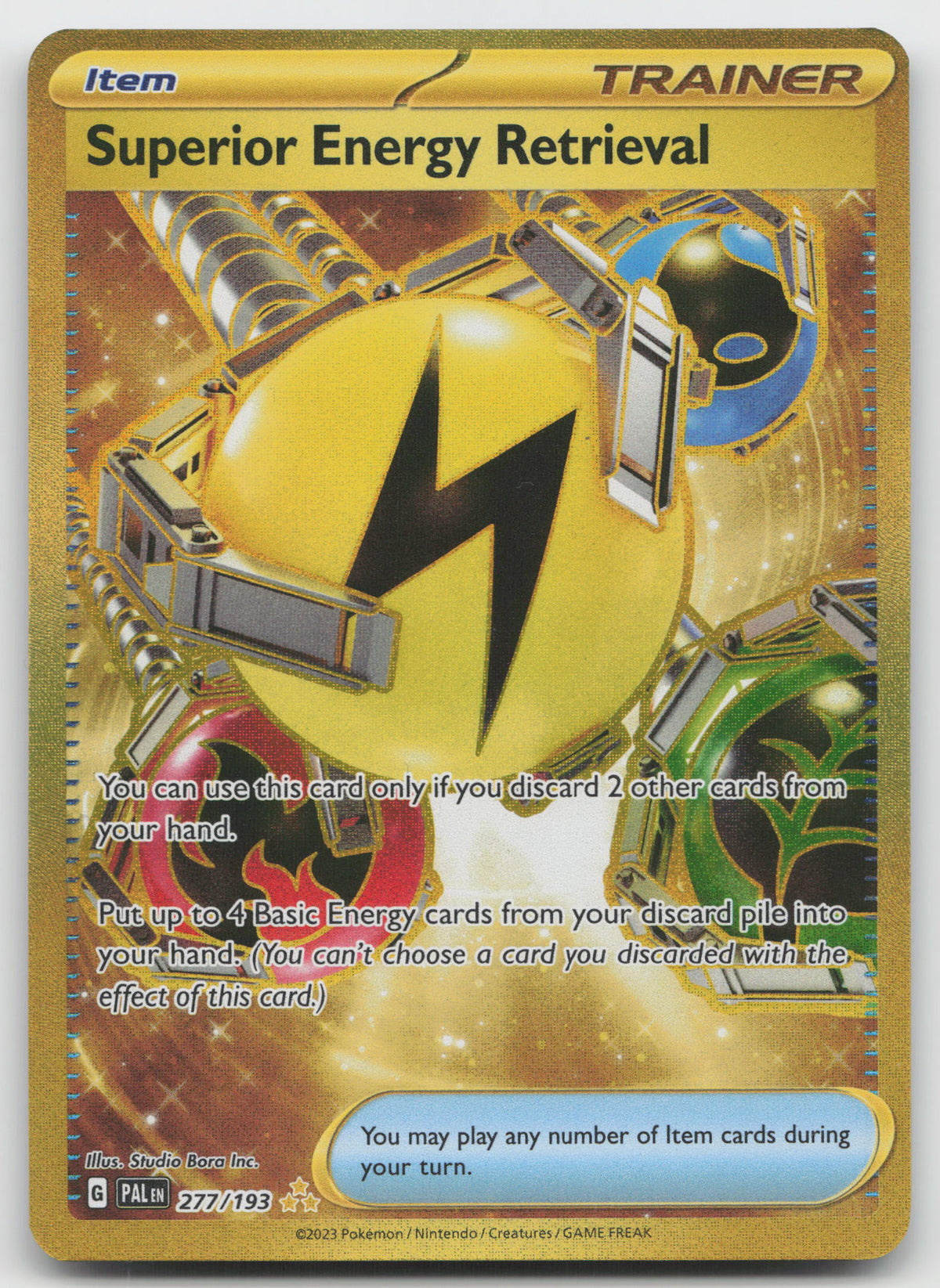 Superior Energy Retrieval Hyper Rare Holofoil SV02: Paldea Evolved 277/193 NM
