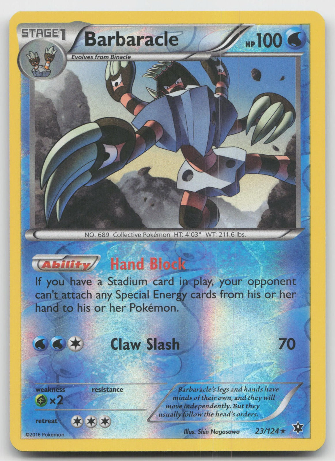 Barbaracle Rare Reverse Holo XY - Fates Collide 23/124 LP