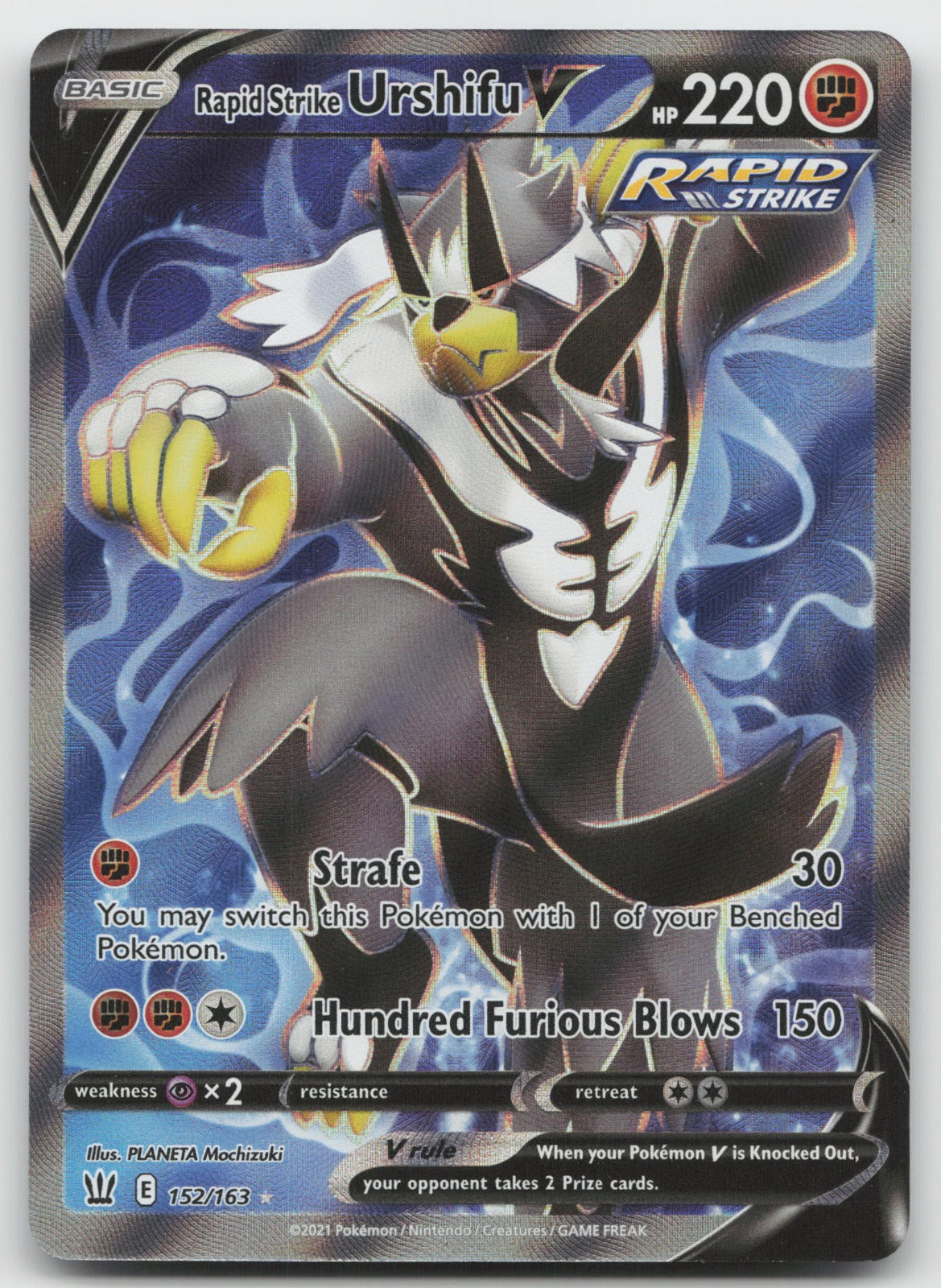 Rapid Strike Urshifu V Full Art Ultra Rare Holo SWSH05: Battle Styles 152/163 NM