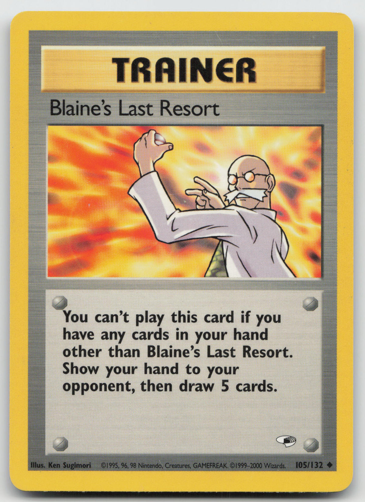 Blaine's Last Resort Uncommon Unlimited Gym Heroes 105/132 MP