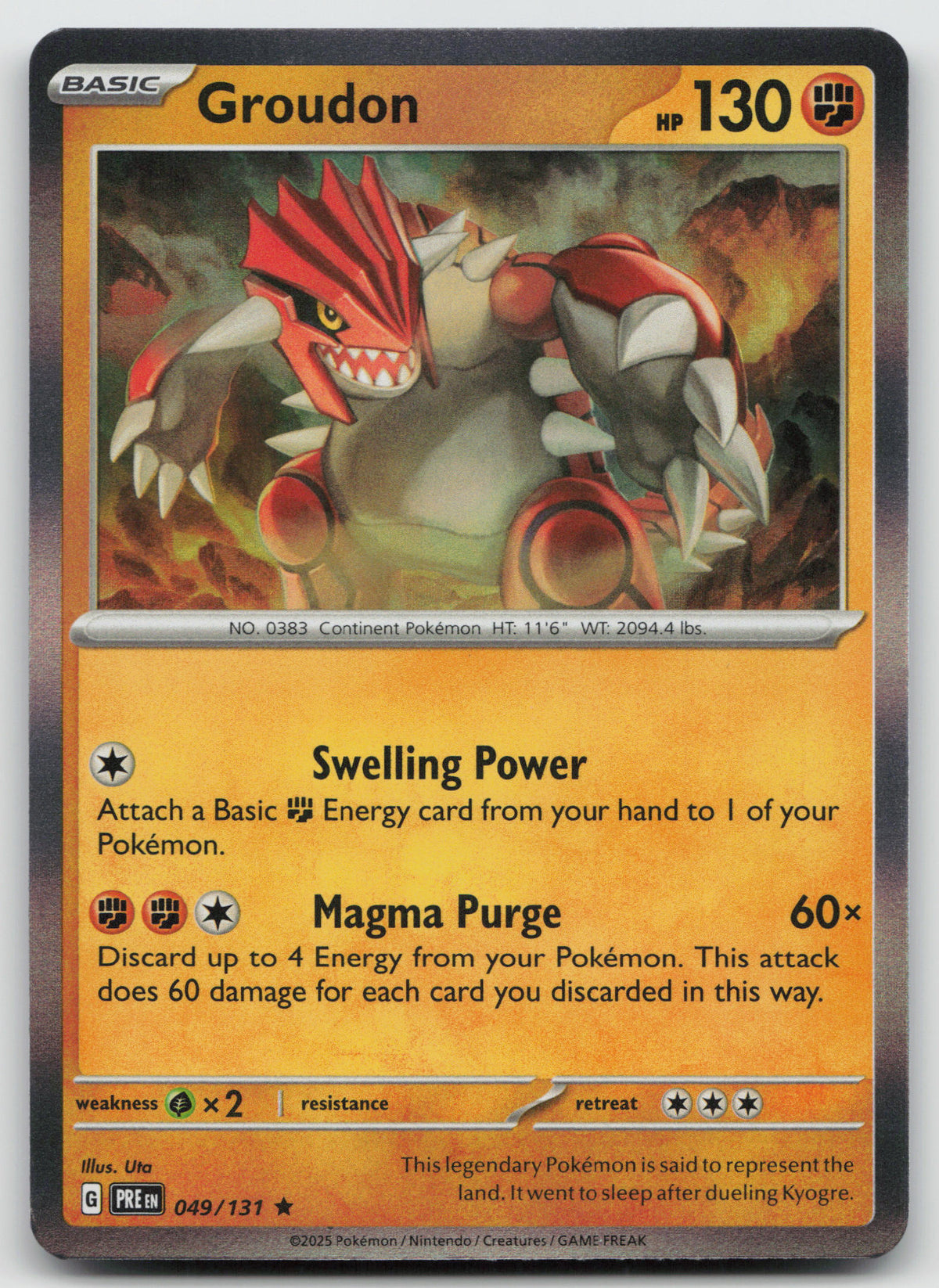 Groudon Rare Holo SV: Prismatic Evolutions 049/131 NM