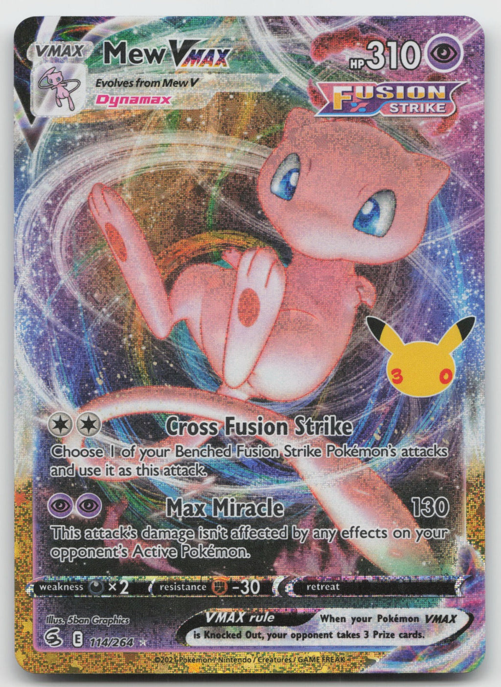 Mew VMAX Holo ME: 30th Celebration Classic Collection 114/264 NM