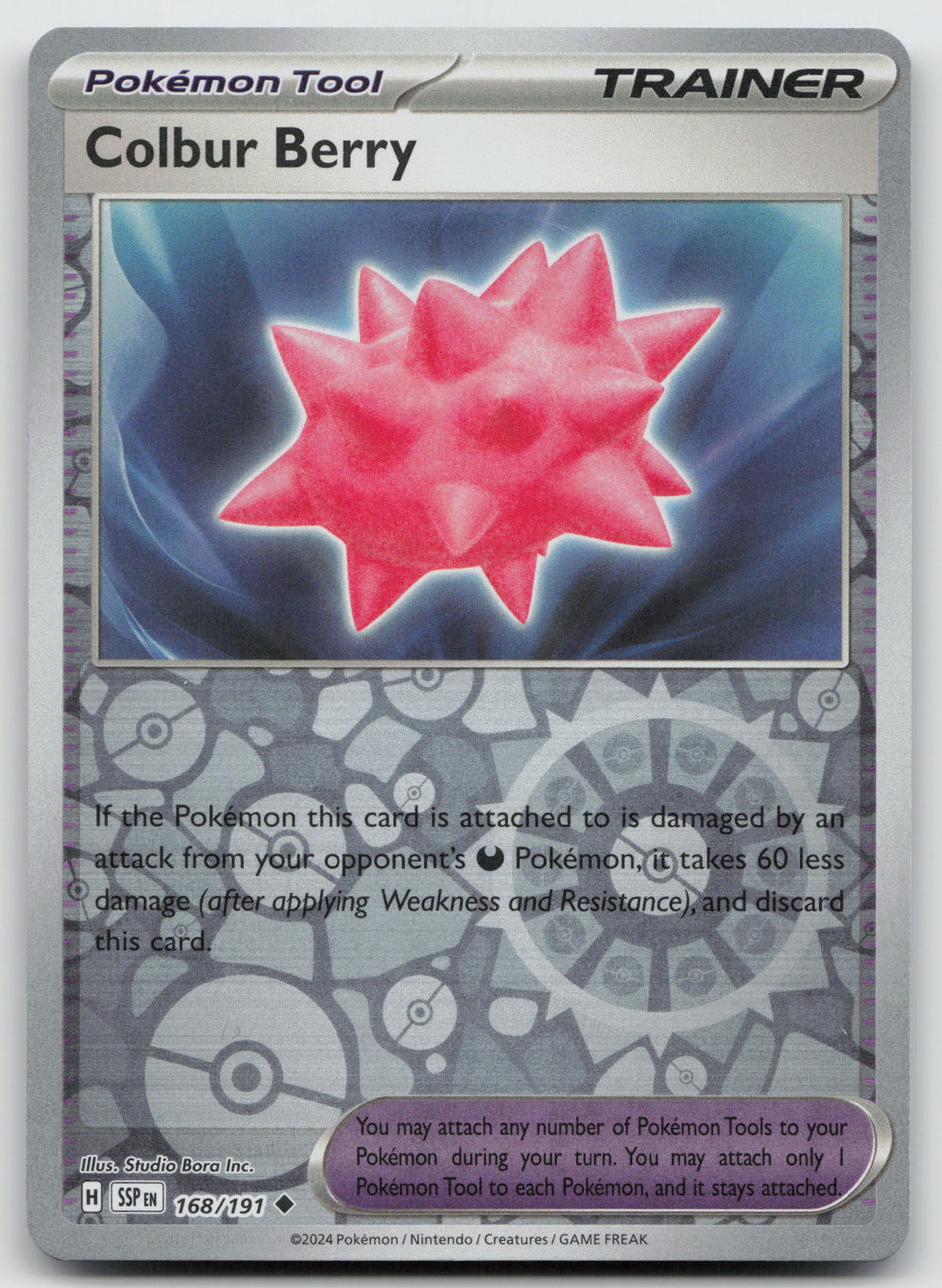 Colbur Berry Uncommon Reverse Holo SV08: Surging Sparks 168/191 NM