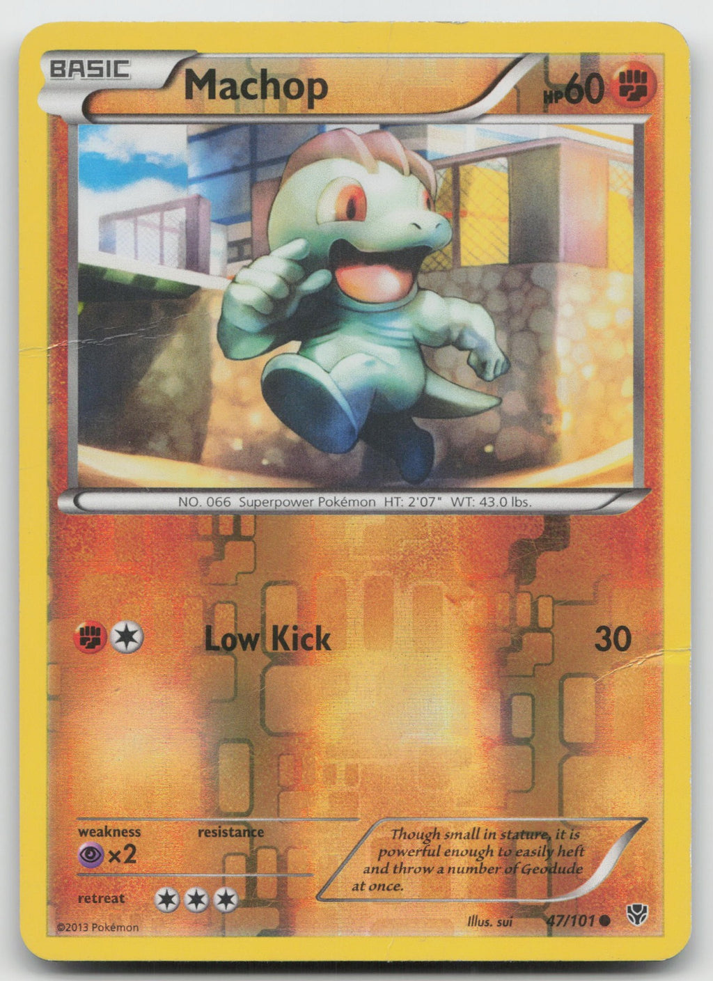 Machop Common Reverse Holo Plasma Blast 47/101 DMG