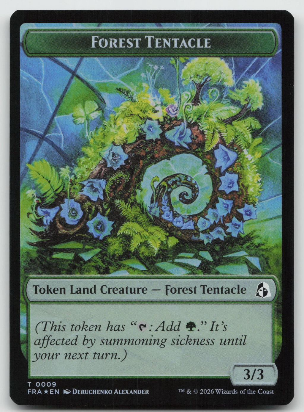 Forest Tentacle // Beast Double-Sided Token T Foil Reality Fracture 9 // 8 NM