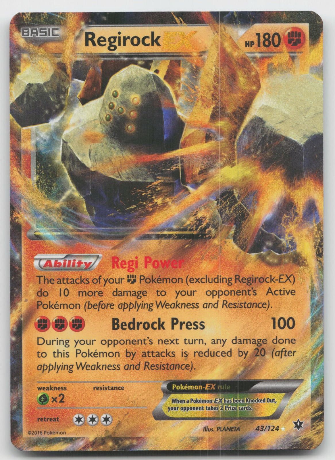Regirock EX Ultra Rare XY - Fates Collide 43/124 MP