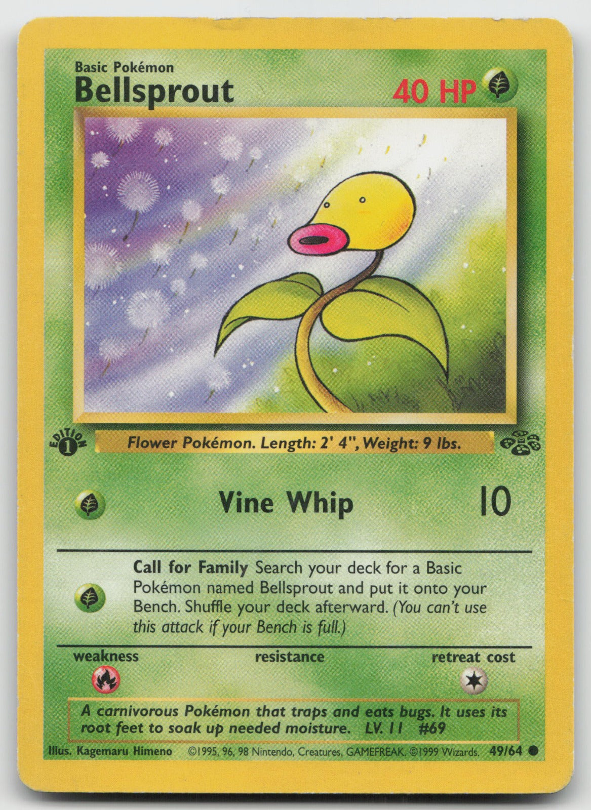 Bellsprout Common 1st Edition Jungle 49/64 HP
