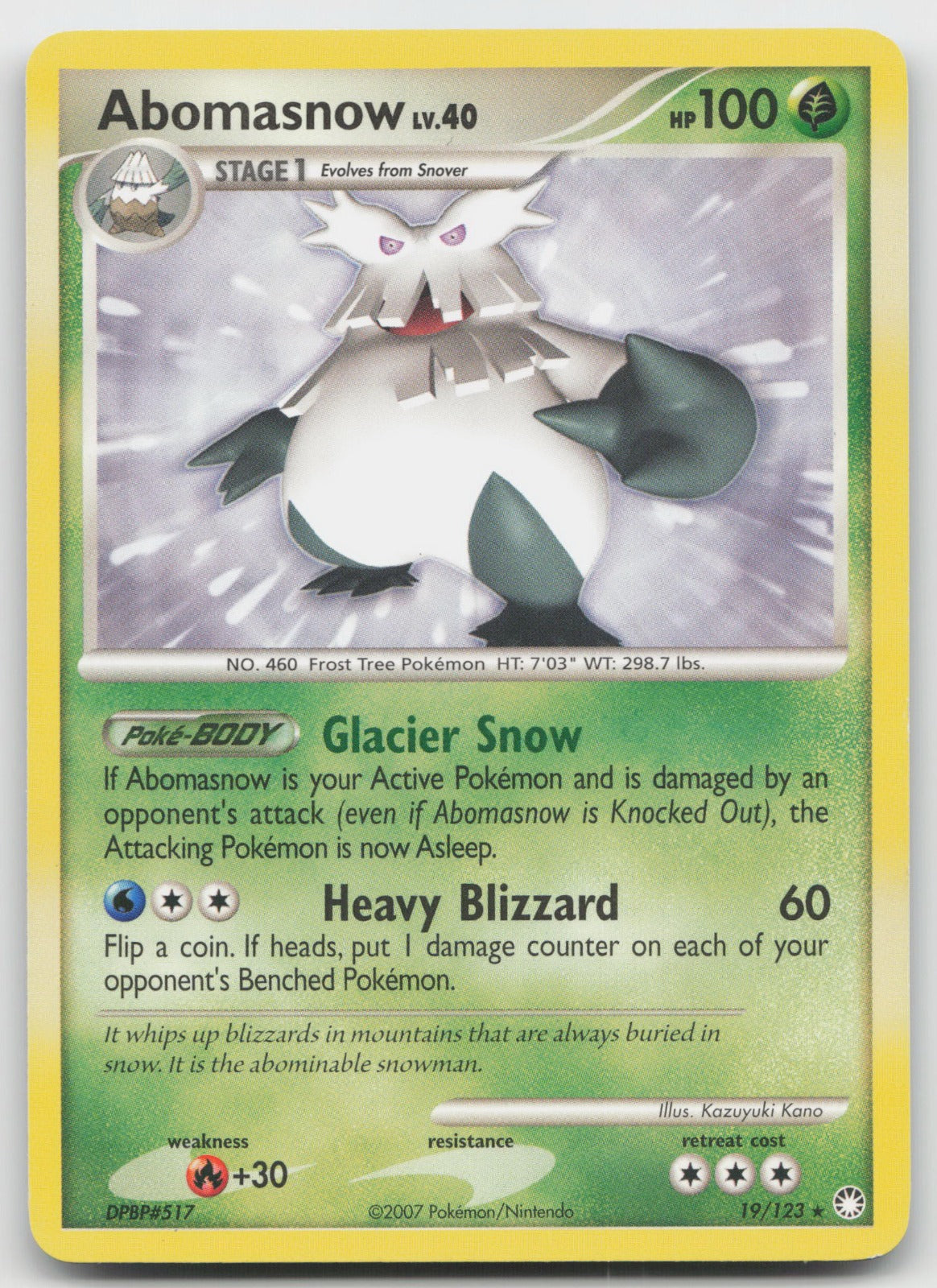 Abomasnow Rare Mysterious Treasures 19/123 MP