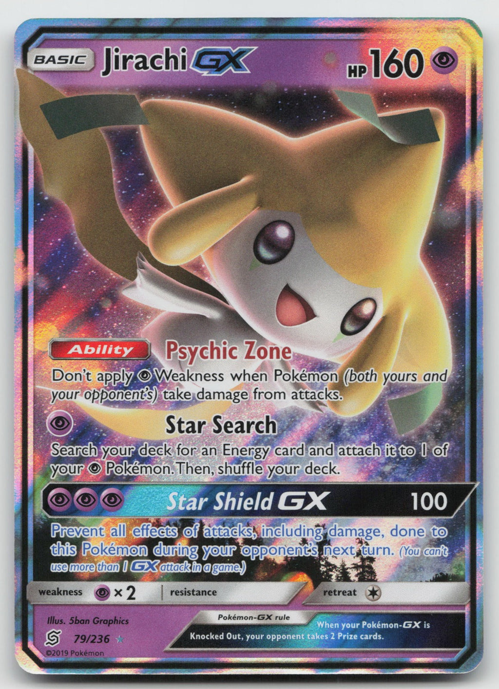 Jirachi GX Holo Ultra Rare SM - Unified Minds 79/236 NM