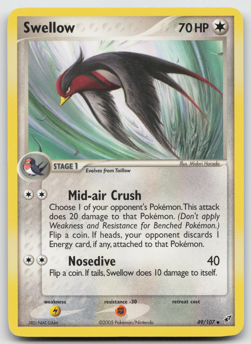 Swellow Uncommon Normal Deoxys 49/107 LP