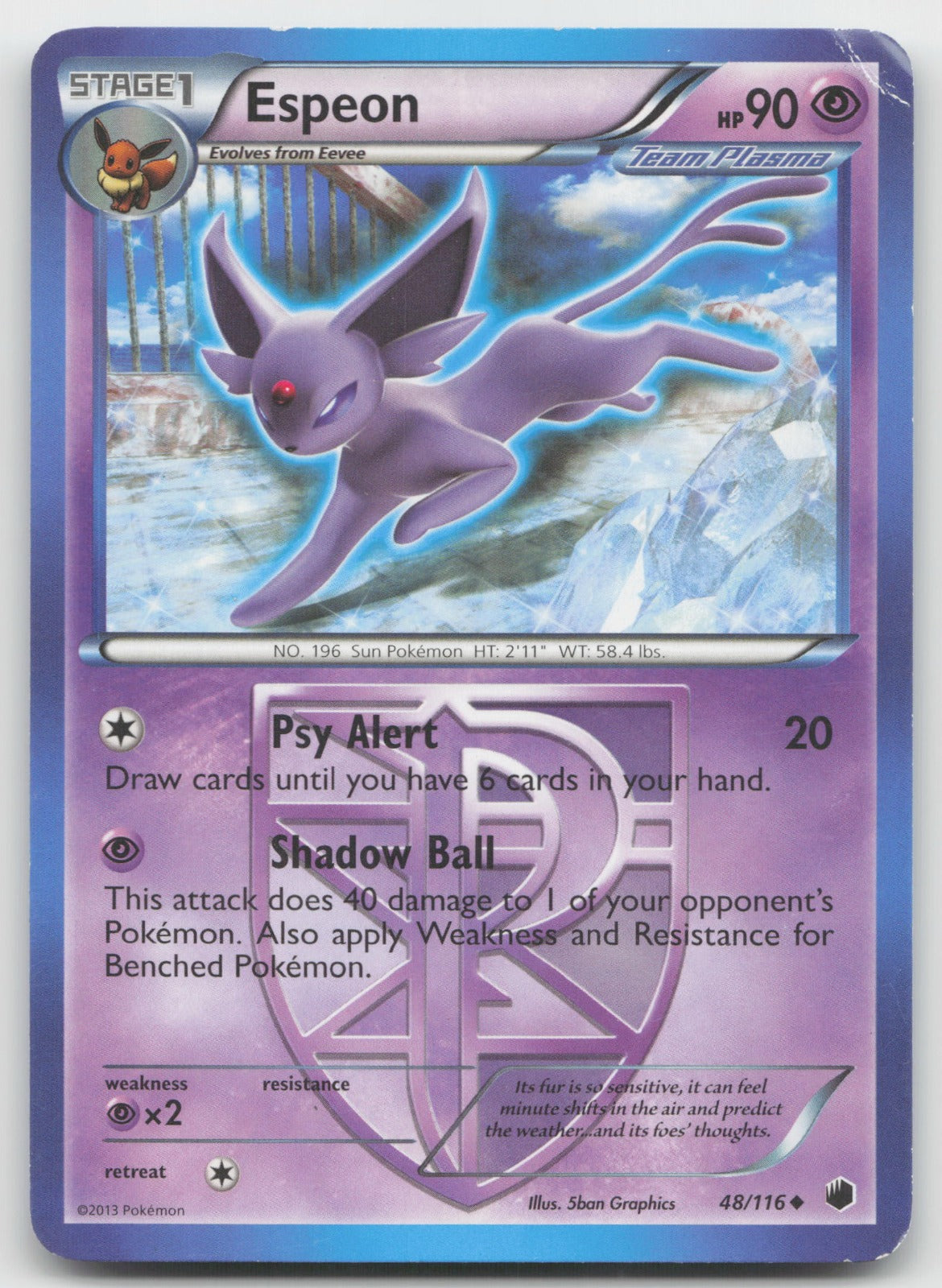 Espeon (Team Plasma) Uncommon Plasma Freeze 48/116 DMG