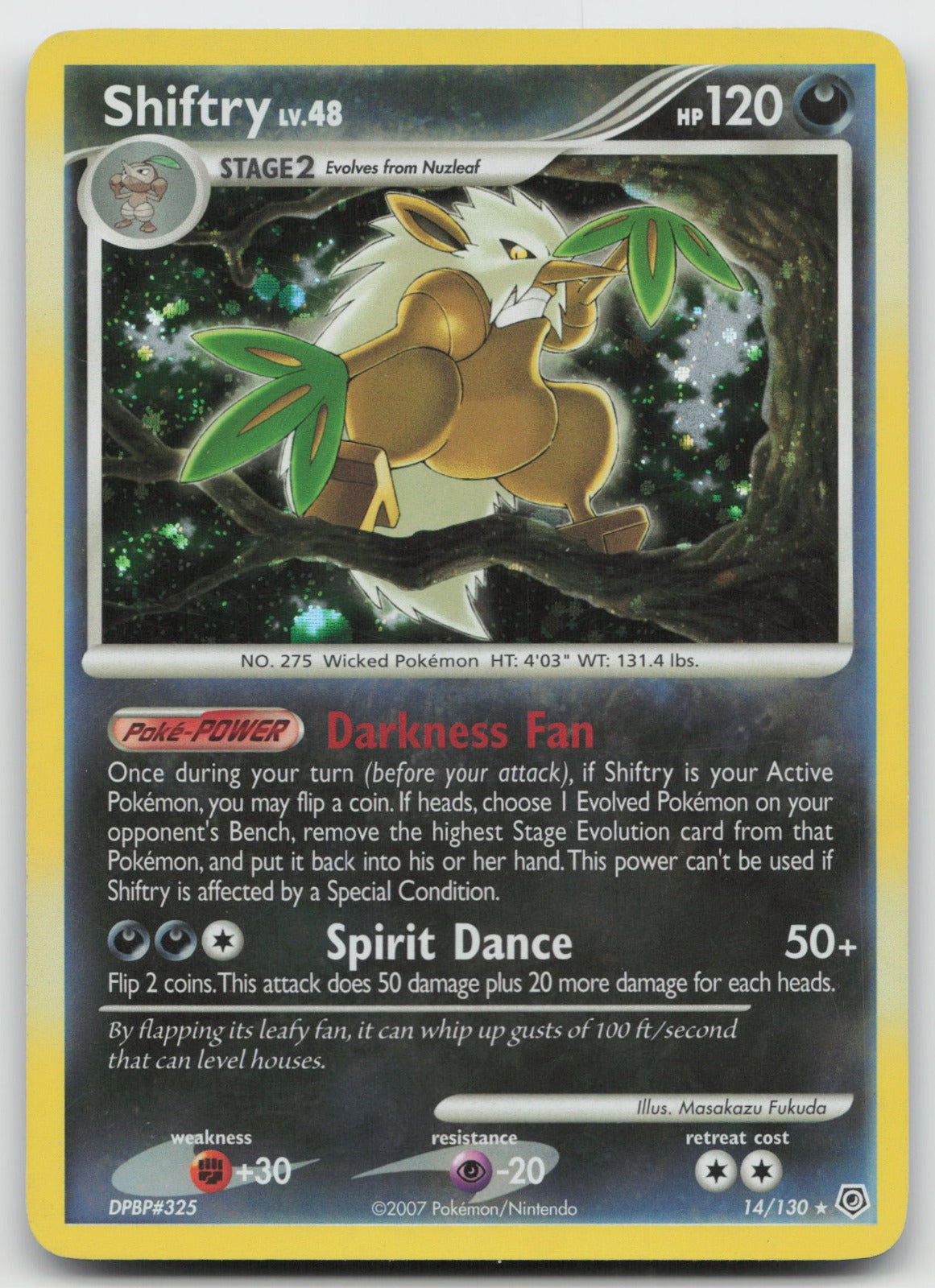 Shiftry Holo Rare Diamond and Pearl 14/130 MP
