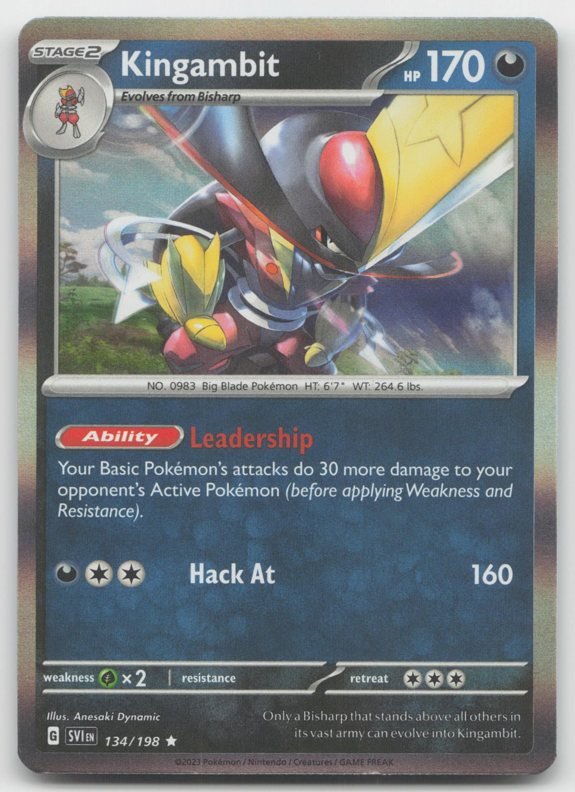 Kingambit Holo Rare SV01: Scarlet & Violet Base Set 134/198 NM